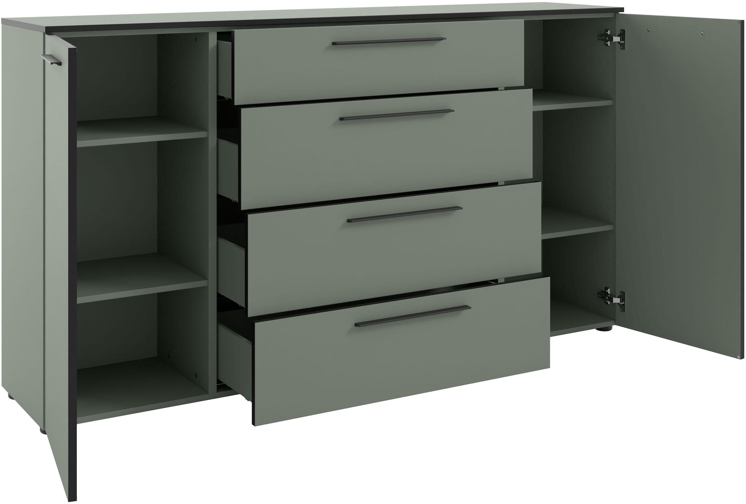 Manjana Möbel Kommode »Kommode mit Schwarz matten Metallgriffen in verschiedenen Ausführungen«