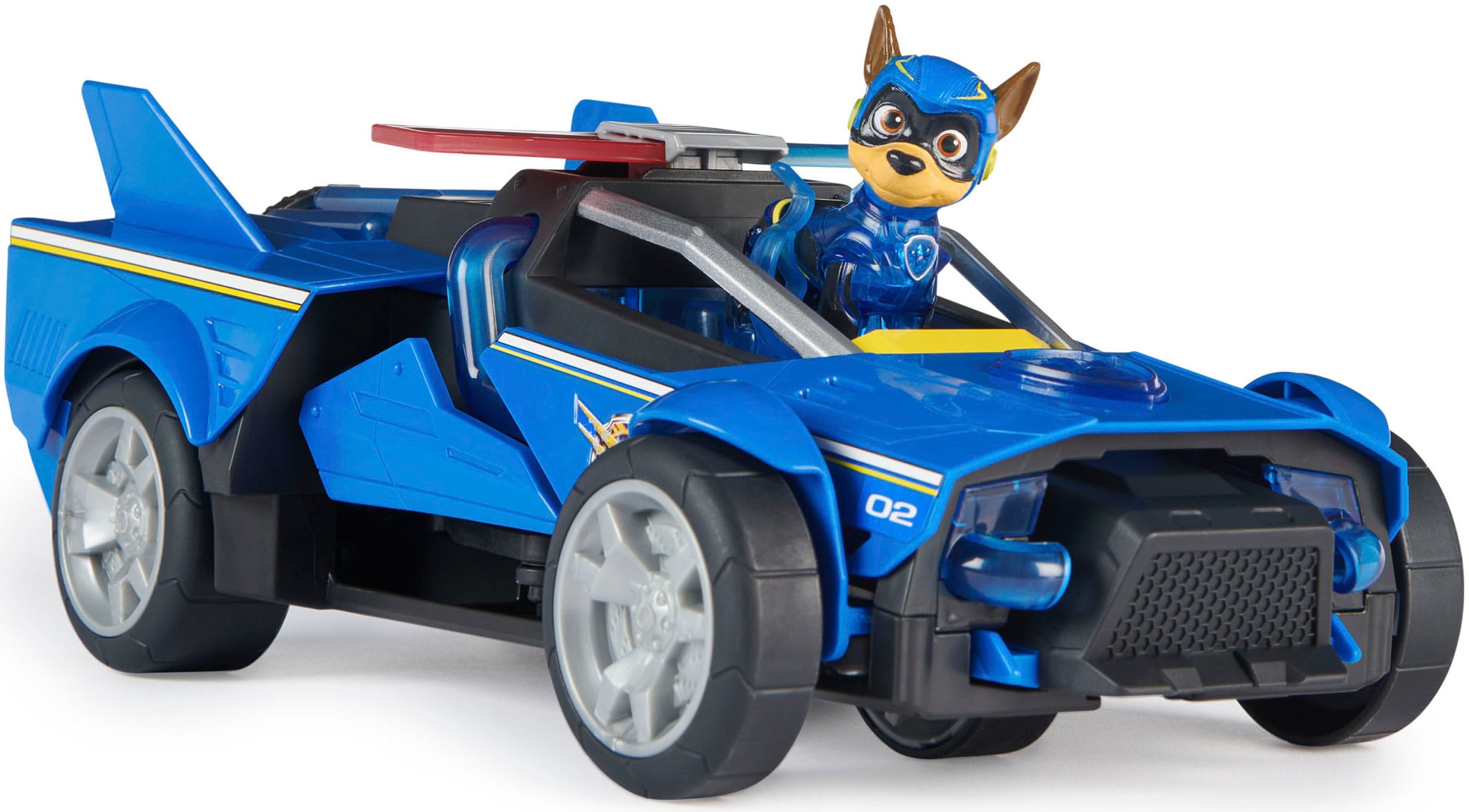 Spin Master Spielzeug-Rennwagen »Paw Patrol - Movie II - Chases Deluxe Raketen-Fahrzeug«, Superhelden-Raketenfahrzeug inkl. Chase Figur
