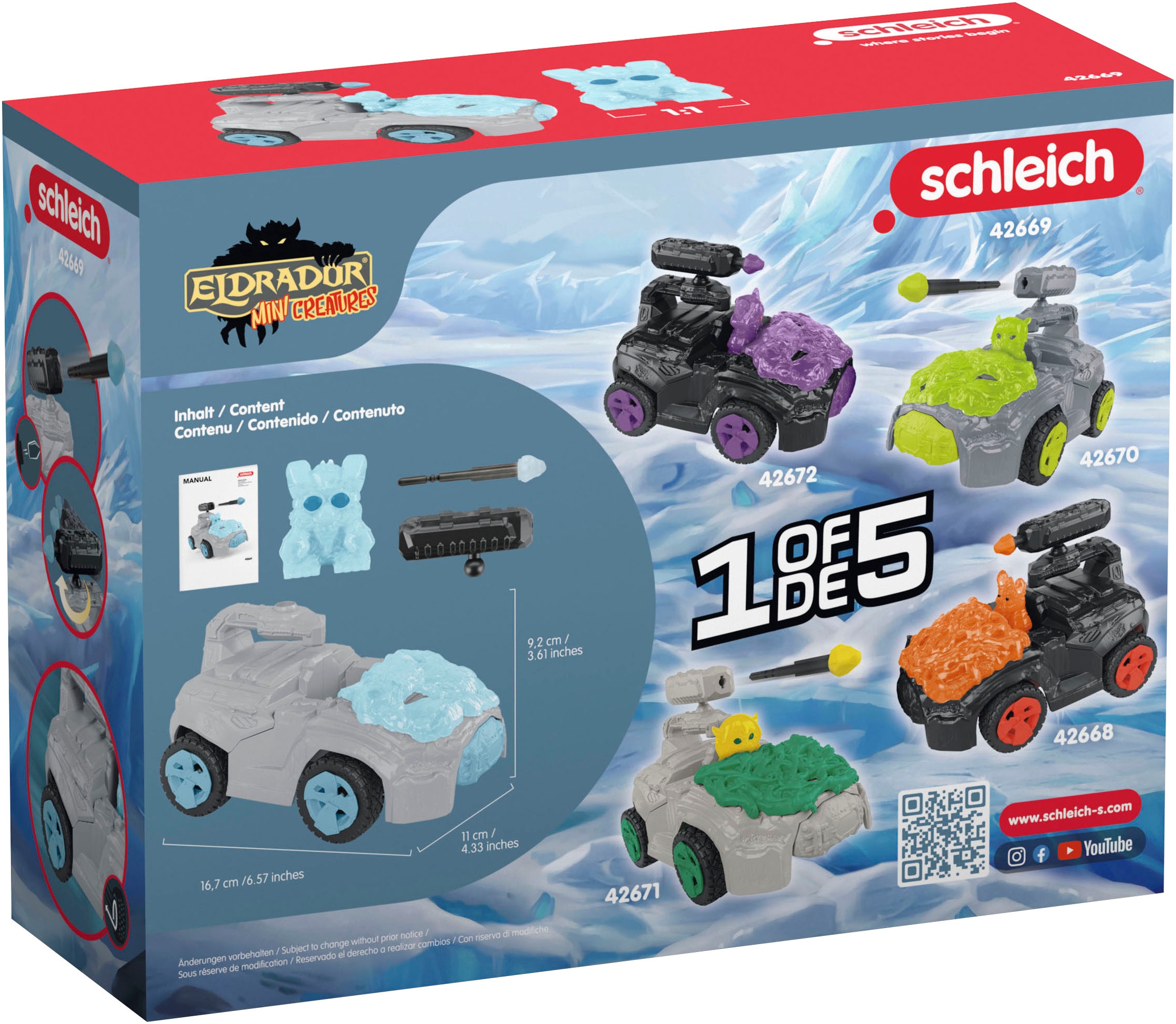 Schleich® Spielfigur »ELDRADOR® CREATURES, Eis-Crashmobil+Mini Creature (42669)«