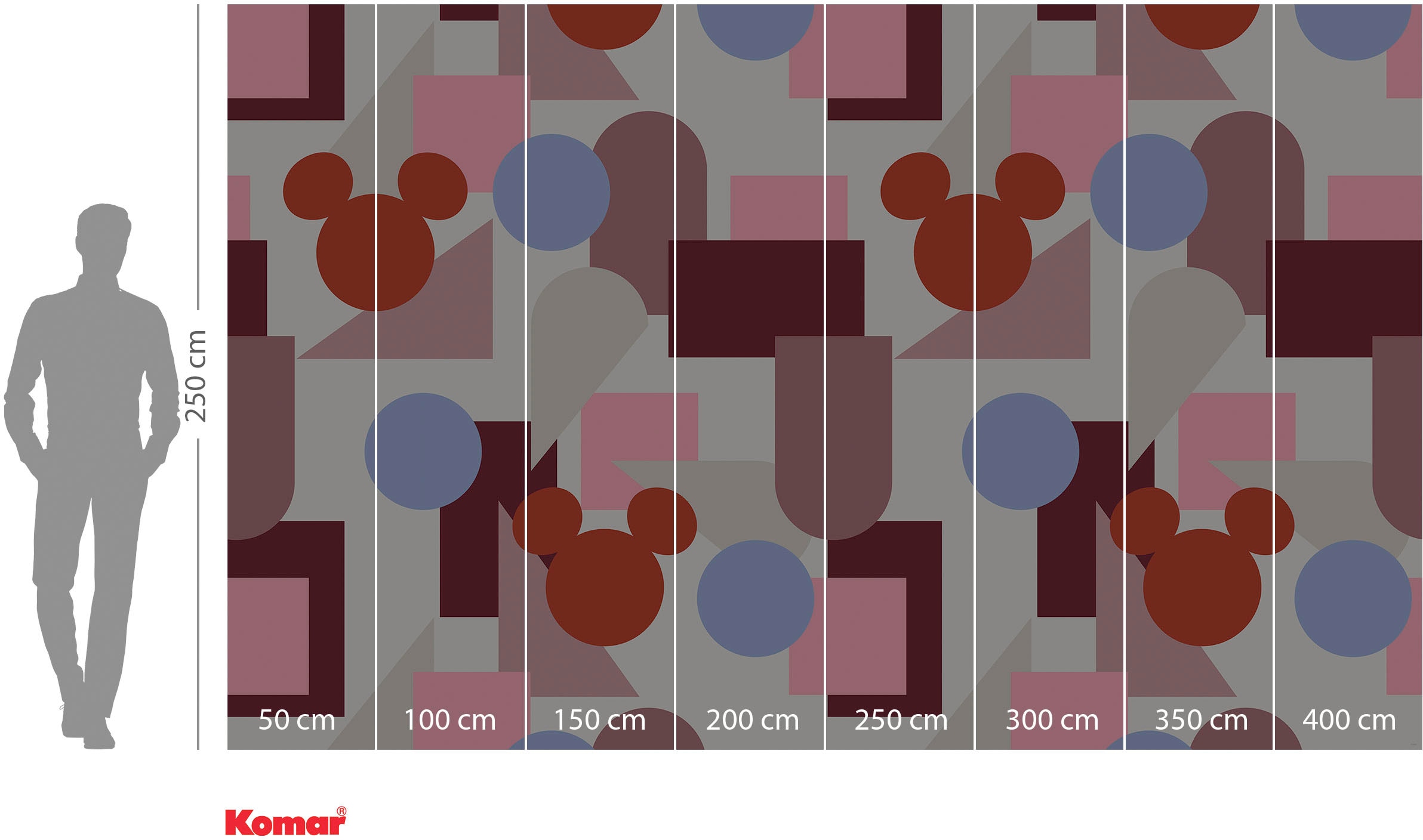 Komar Vliestapete »Digitaldruck Vlies - Colourful Mickey - Größe 400 x 250 cm«, bedruckt, Kinderzimmer