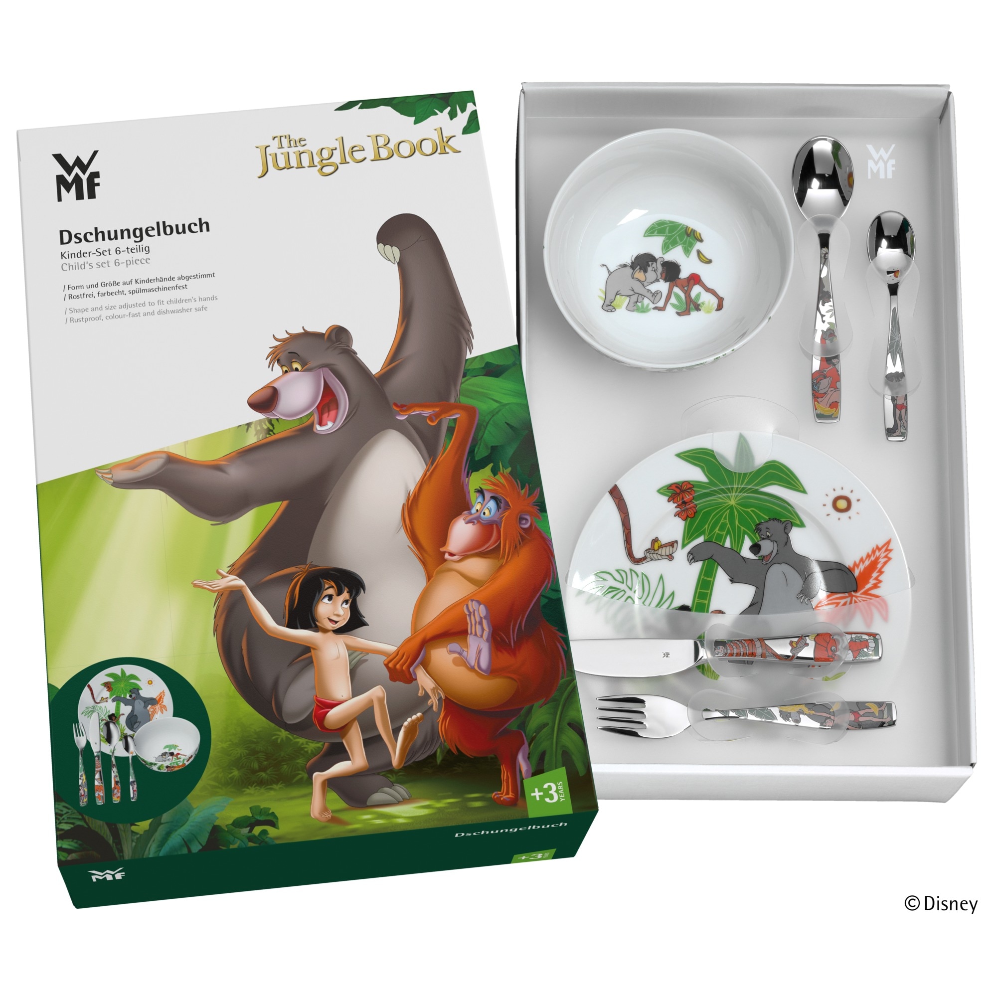 WMF Kindergeschirr-Set »Dschungelbuch«, mit Raten 6 buntem auf Kindermotiv, tlg.), (Set, Person 1 Teile, kaufen für 6 Geschirr
