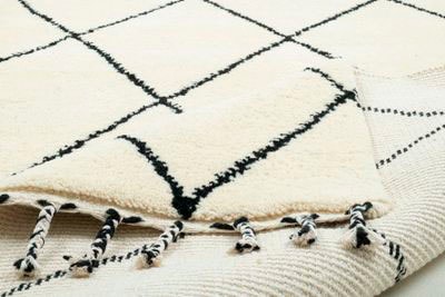 5. Bild von THEKO Wollteppich »MARMOUCHA 05«, rechteckig, reine Wolle, Rauten Design, mit Fransen