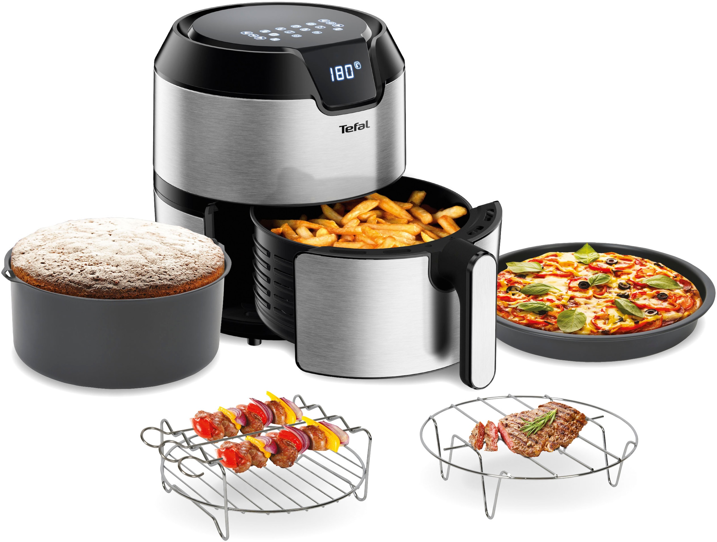 Tefal Heißluftfritteuse »EY401D.HERO Easy Fry Deluxe«, 1500 W, mit Zubehör, günstig online kaufen