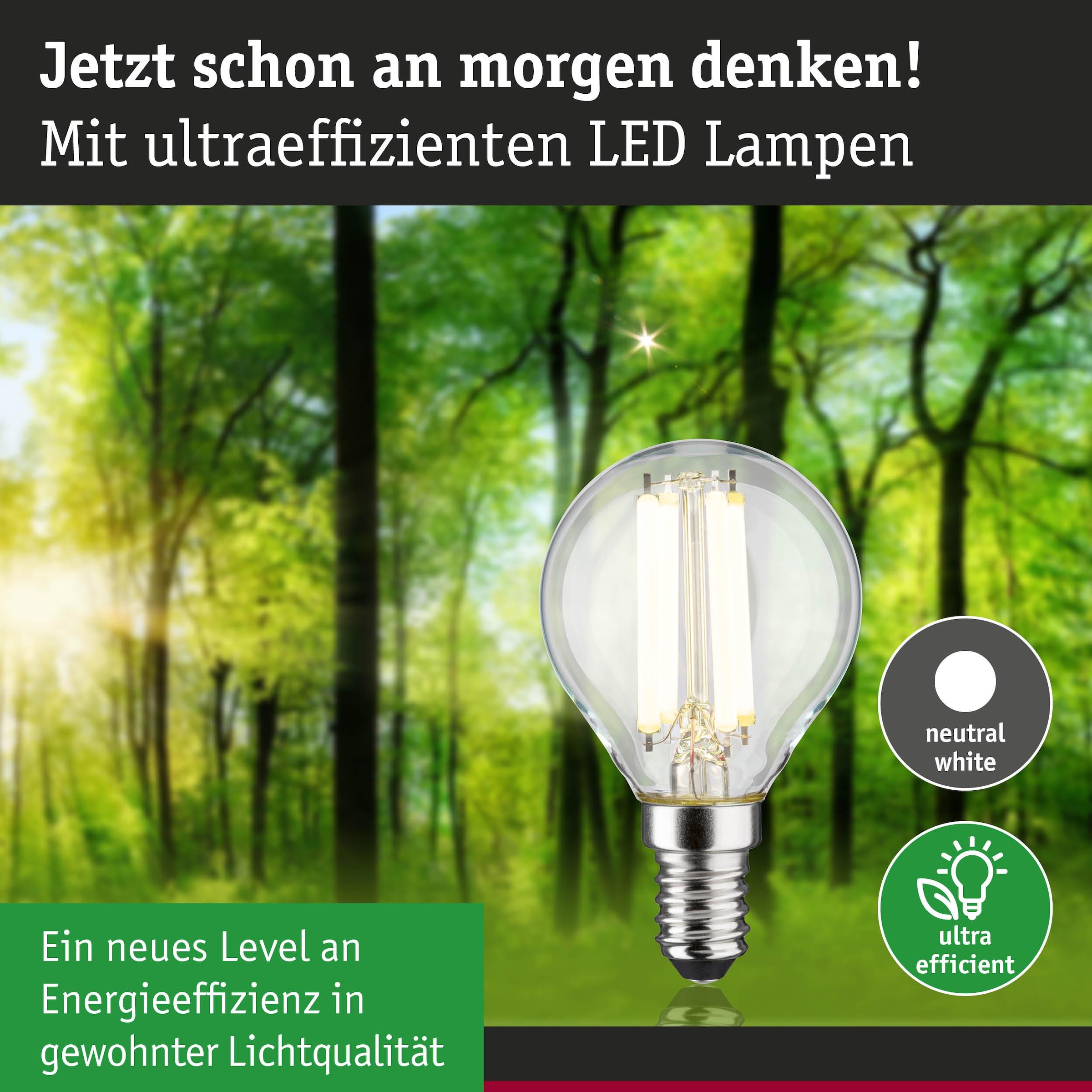 Paulmann LED-Leuchtmittel »Eco-Line Tropfen 840lm 4W 4000K klar 230V« E14 1 Stk. Neutralweiß