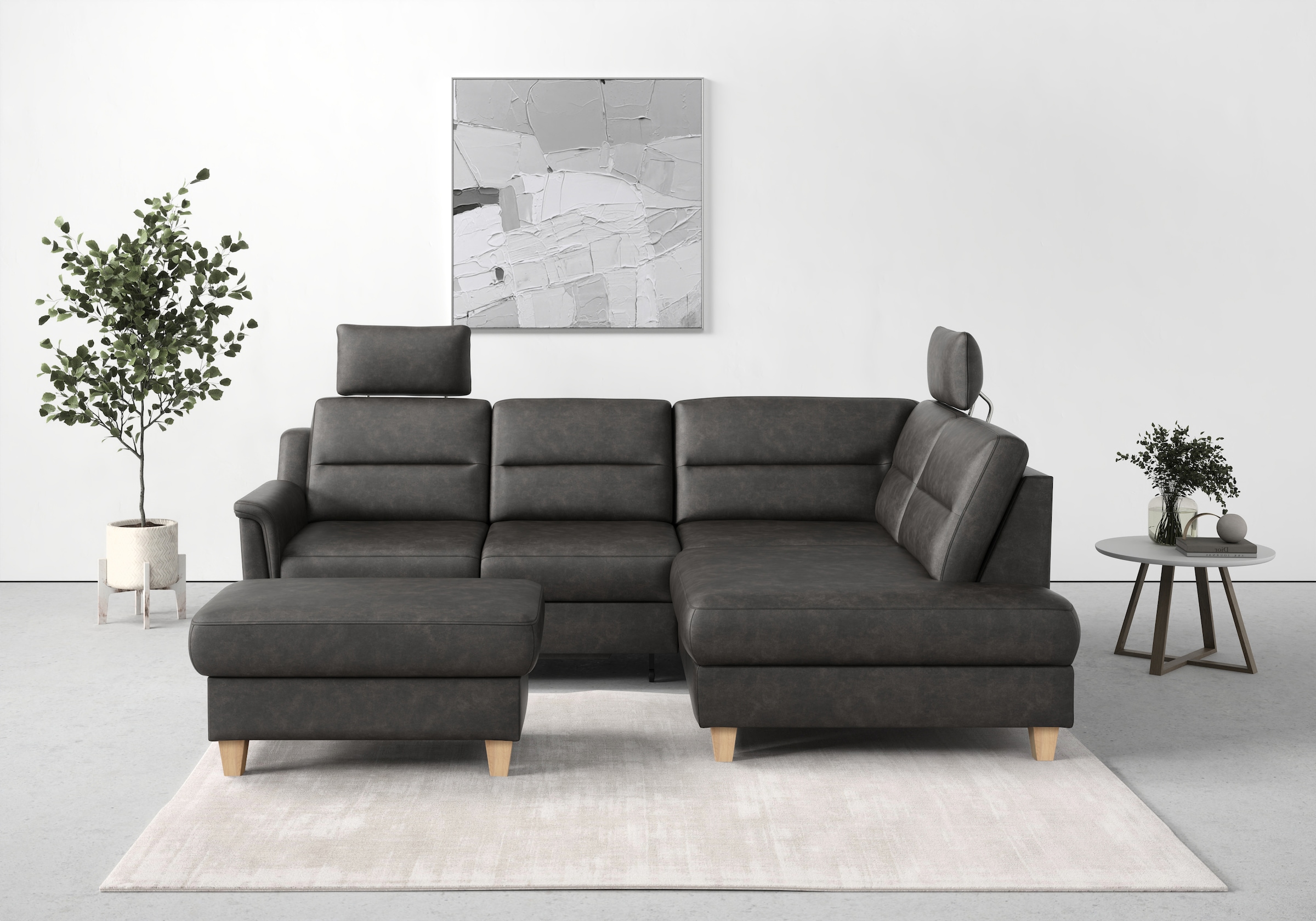 sit&more Ecksofa »Farö L-Form«, inklusive Federkern, wahlweise mit Bettfunk günstig online kaufen