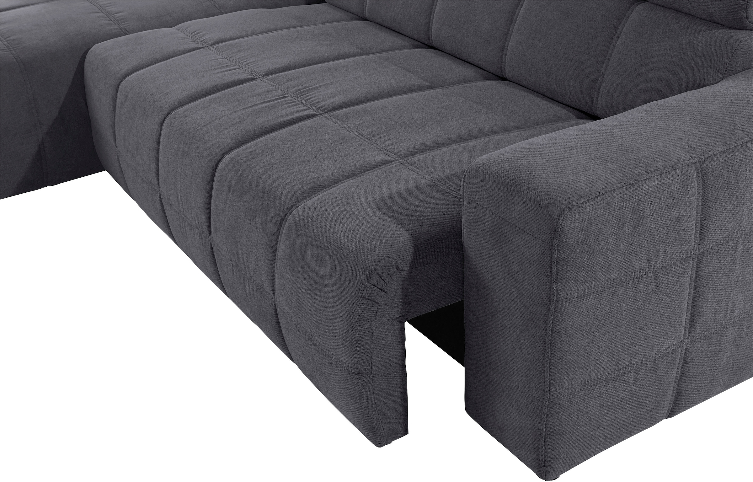 DOMO collection Ecksofa »Brandon große Ausführung B/T/H: 289/177/80 cm, auch in Leder und Cord«, mit Kopfteilverstellung, wahlweise Sitztiefenverstellung, L-Form