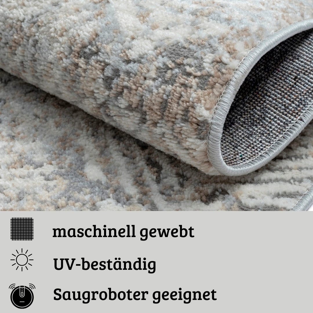 my home Teppich »Micah«, rechteckig, 8 mm Höhe, Kurzflor, modernes Design, pflegeleicht, Wohnzimmer
