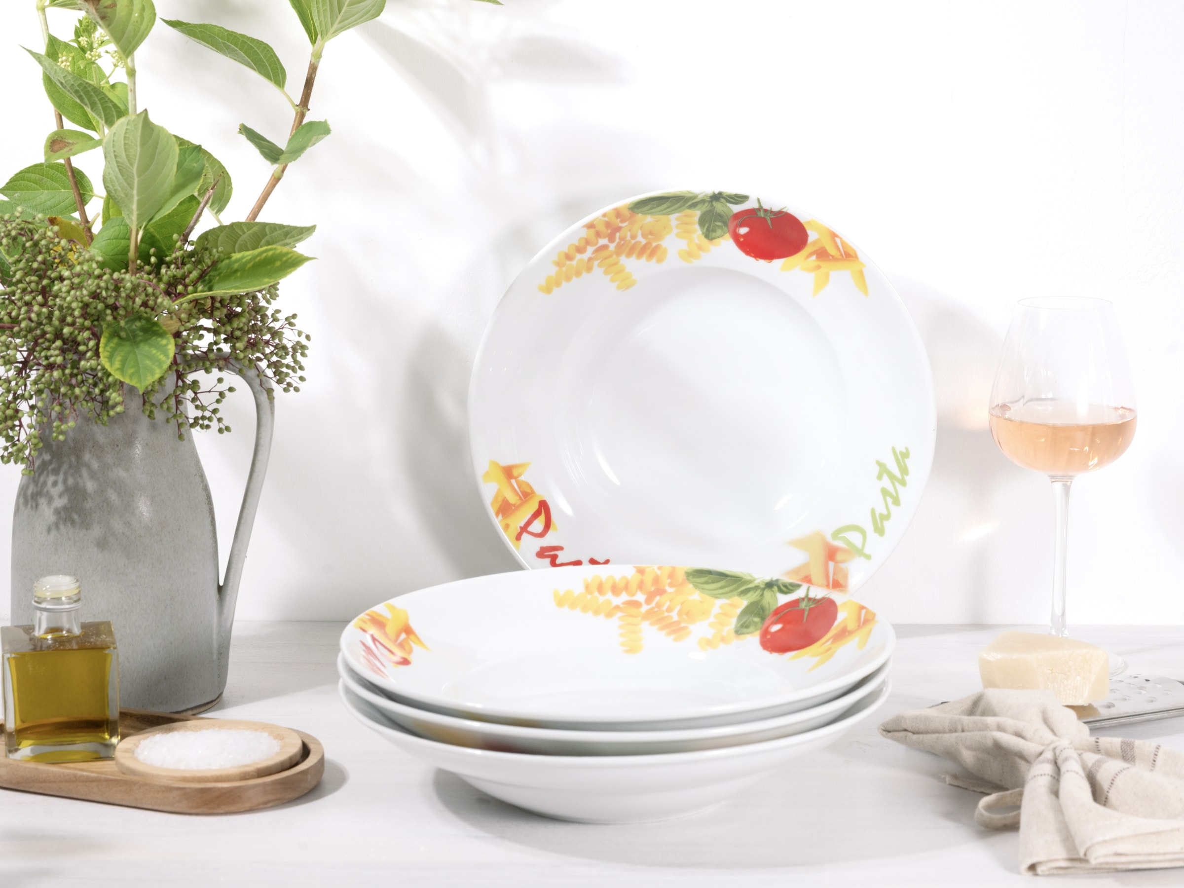 CreaTable Pastateller »Milano Pasta, Teller Set, 4-tlg.« Italienische Eleganz, Vielseitig einsetzbar