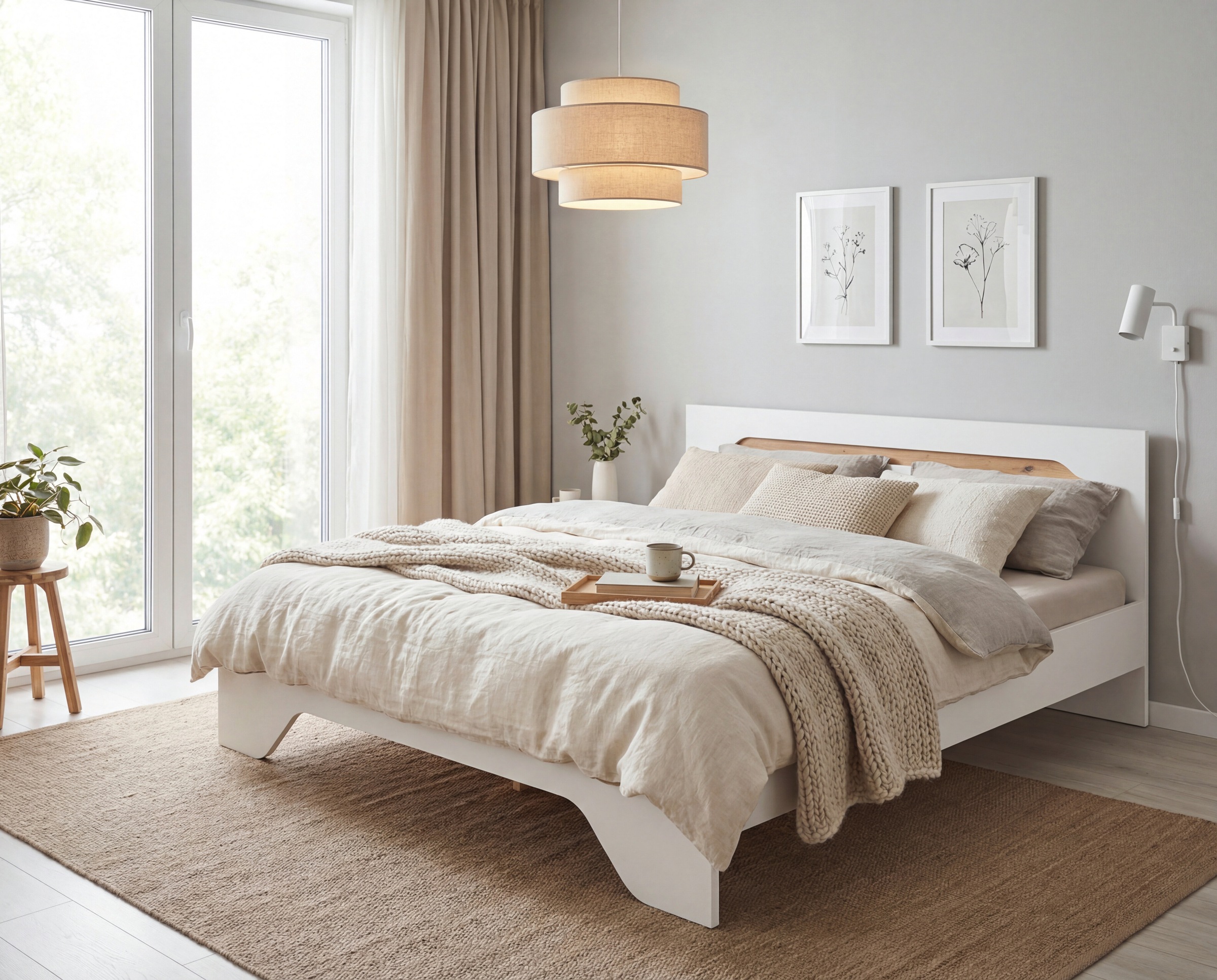 OTTO home Bett »Doppelbett Holzbett Futonbett AGORDO« Liegefläche: 180x200 cm,  mit stilvoller Kopfteil-Absetzung in Eiche Artisan MADE IN GERMANY
