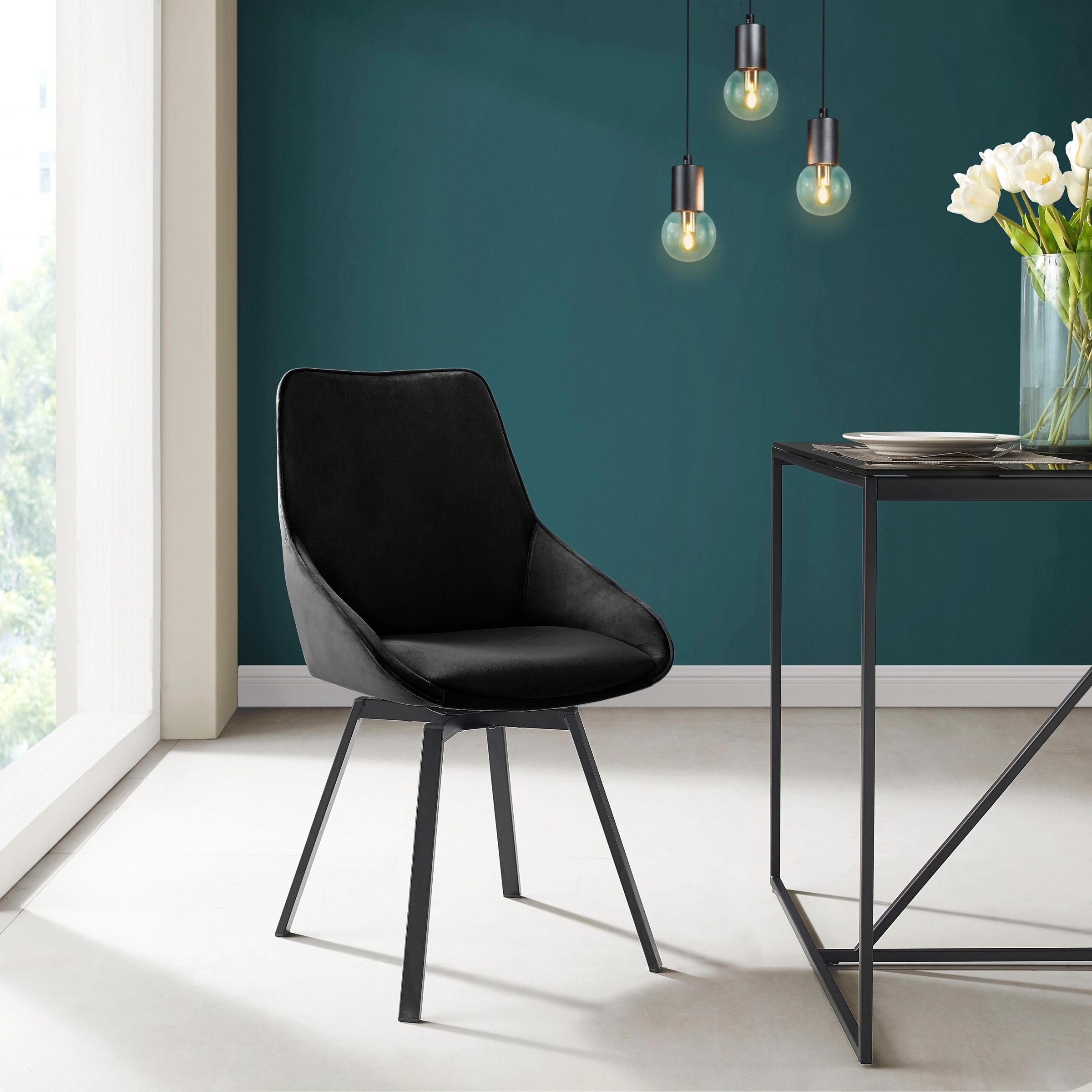 INOSIGN Esszimmerstuhl »Merisa«, (Set), Luxus-Microfaser, 2er-Set mit gepolstertem Sitz und Rückenlehne, Drehstuhl