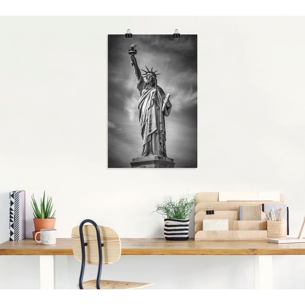 Artland Wandbild »New York City Freiheitsstatue II«, Bilder von Amerika, (1 St.), in vielen Größen & Produktarten - Alubild / Outdoorbild für den Außenbereich, Leinwandbild, Poster, Wandaufkleber / Wandtattoo auch für Badezimmer geeignet