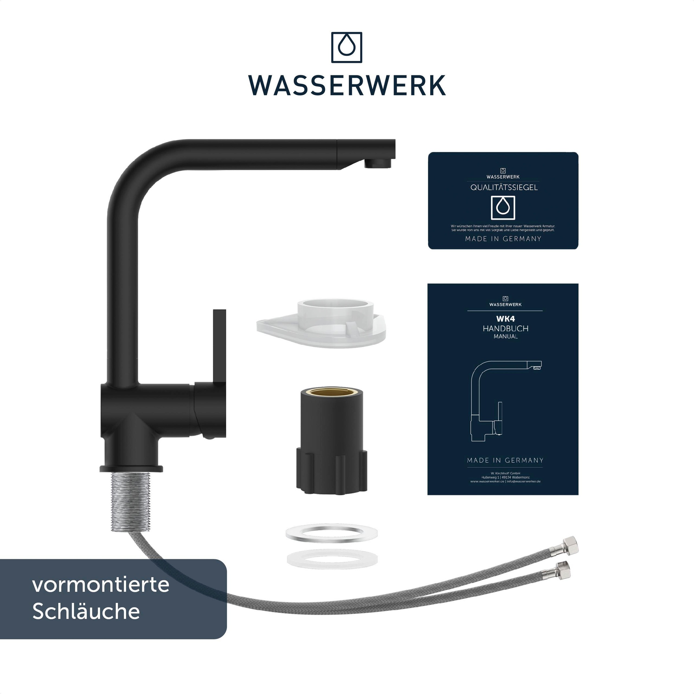 WASSERWERK Spültischarmatur »WK 4, Wasserhahn, Küche, Einhebelmischer«