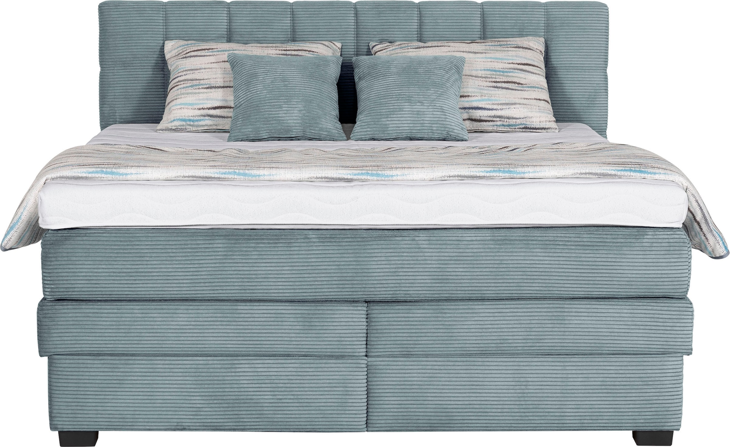 Die PlanBar Boxspringbett »OC-ON21088« inkl. Matratzen u. Bonellfederkern Unterbau, Stauraum, 160/180x200cm