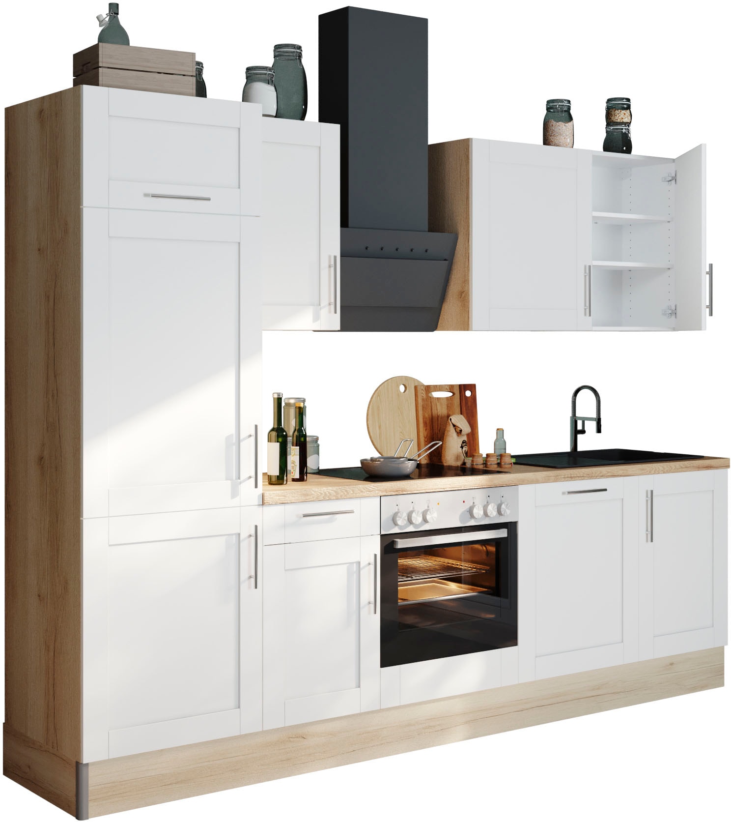 OPTIFIT Küche »Ahus«, 280 cm breit,wahlweise auf E-Geräten,MDF Soft Fronten, mit Funktion kaufen Raten Close