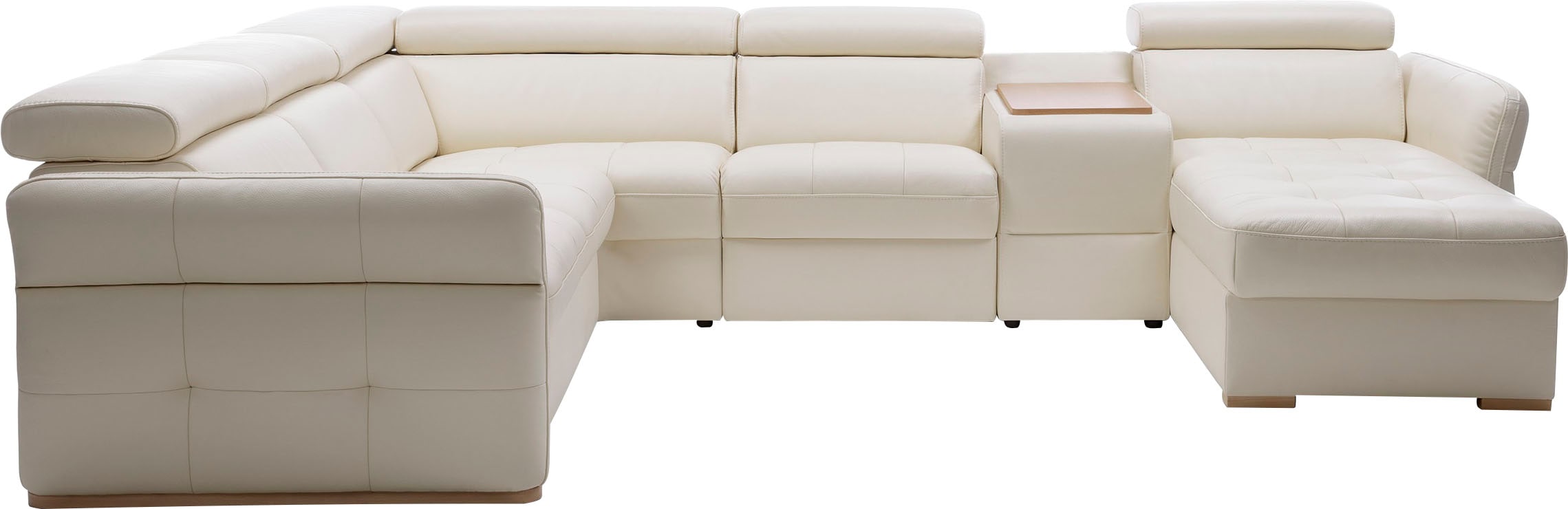 exxpo - sofa fashion Wohnlandschaft »Massimo, Familien Sofa mit viel Platz, Lederbezug, bequem, komfortabel«, U-Form, inkl. Bettfunktion, Bettkasten, elektr. Relaxfunktion