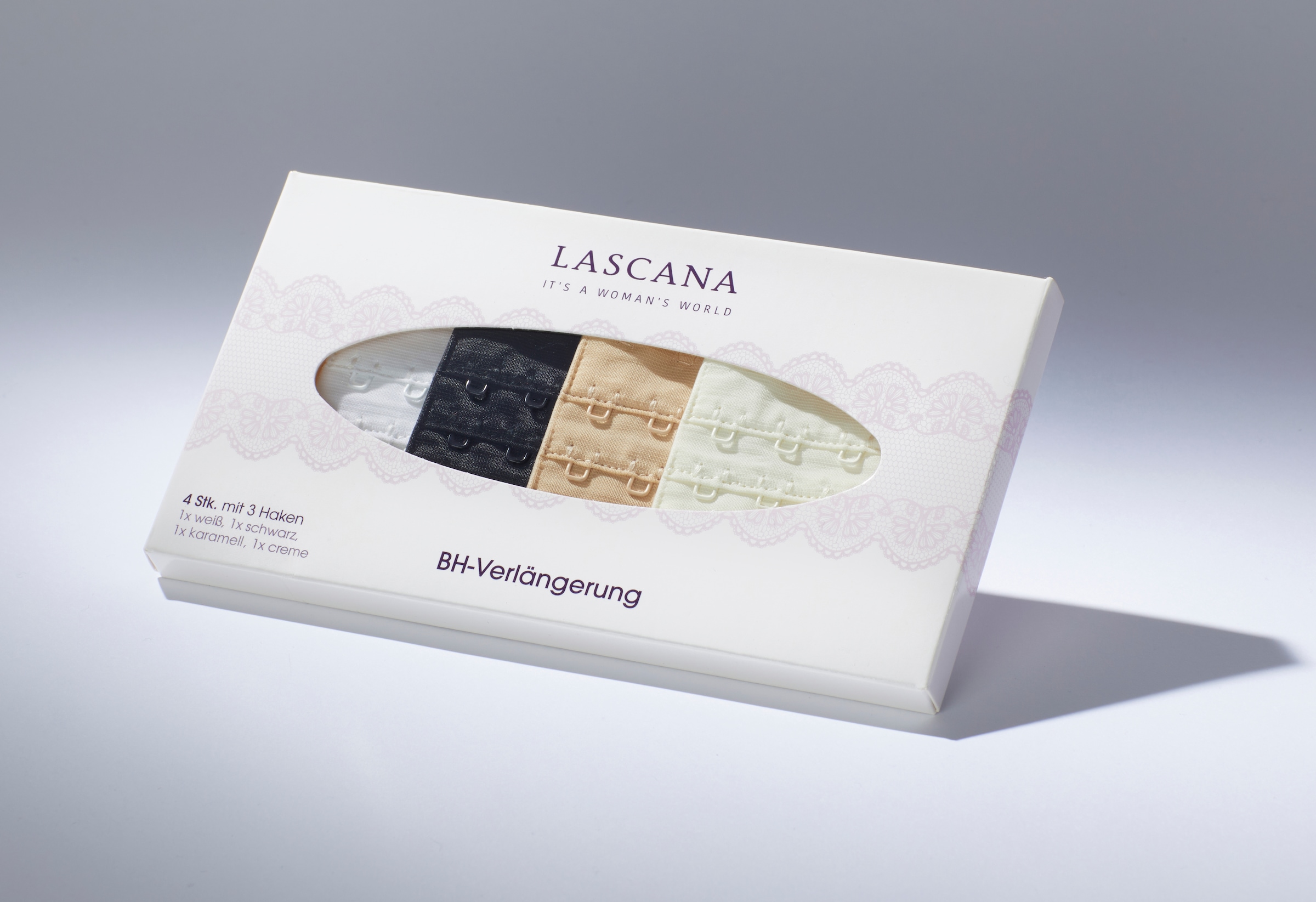 LASCANA BH-Verlängerung, (Packung, 4 St.), mit jeweils 3 Haken