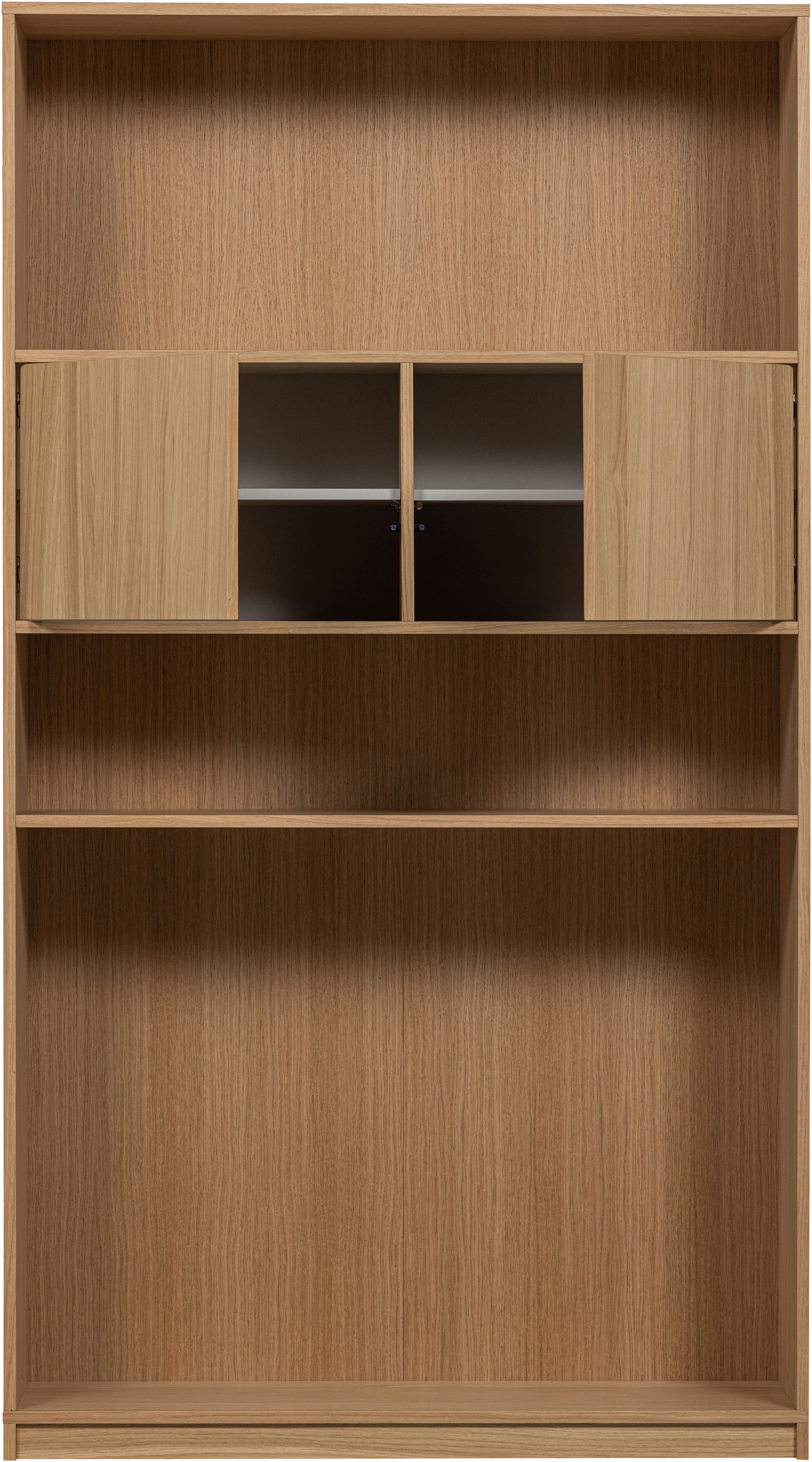WOOOD Stauraumregal »Modulair mit FSC® Eichenfurnier und Push-to-open B110 x T40 x H199 cm« Tragkraft 15 kg pro Einlegeboden, einfach zu montieren