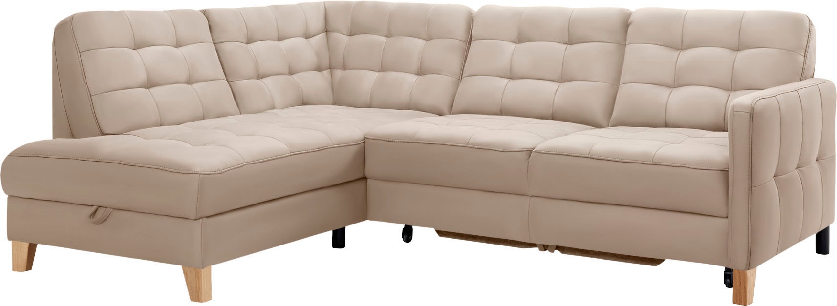 exxpo - sofa fashion Ecksofa »Elio, kompakt und komfortabel, bequem, zeitloses Design, L-Form«, wahlweise mit Bettfunktion und Bettkasten