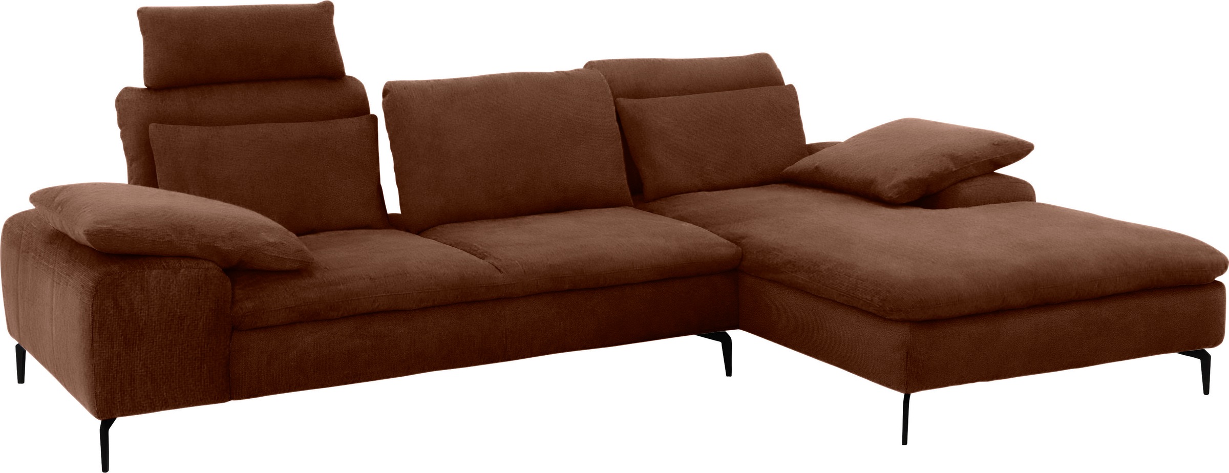 W.SCHILLIG Ecksofa »valentinoo, Designsofa, bequem, elegant und zeitlos, L-Form«, (Set), inklusive Hocker, mit Sitztiefenverstellung, Breite 299 cm