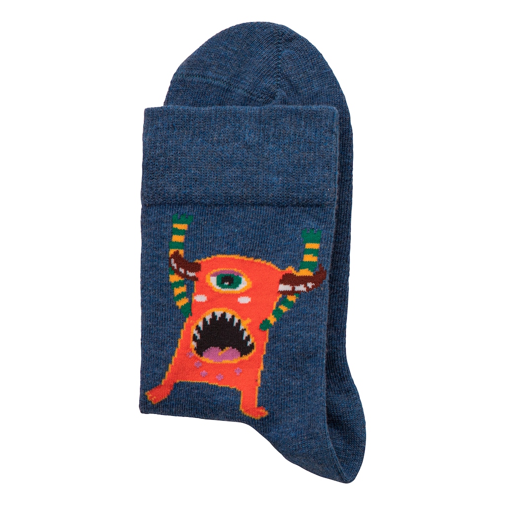 H.I.S Freizeitsocken, (5 Paar), mit lustigen Monstermotiven