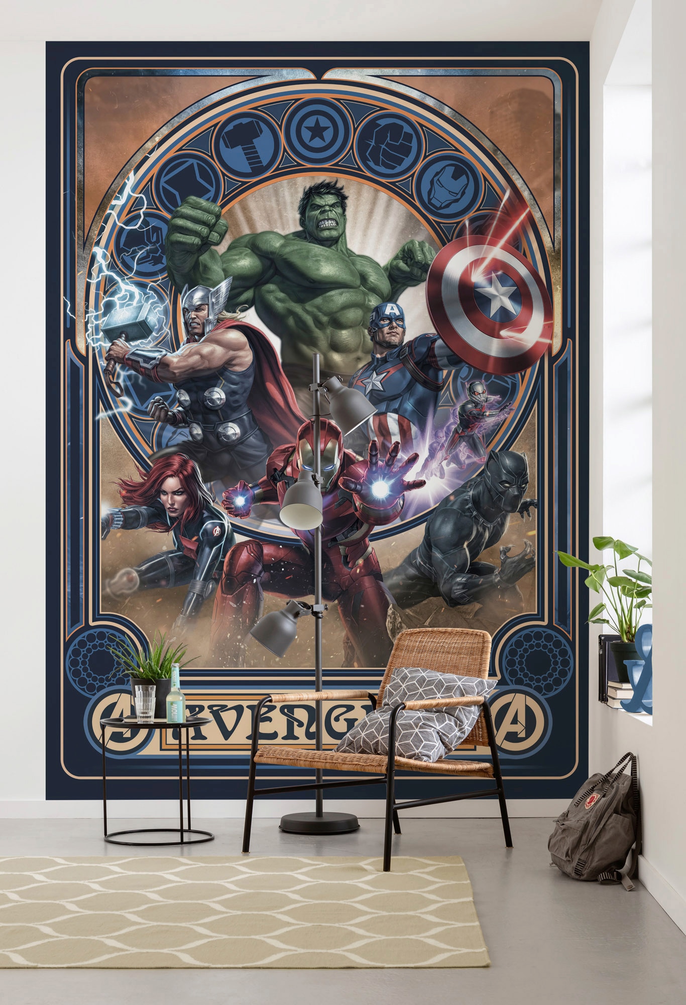 Komar Vliestapete »Avengers Ornament«, 200x280 cm (Breite x Höhe) auf  Rechnung bestellen