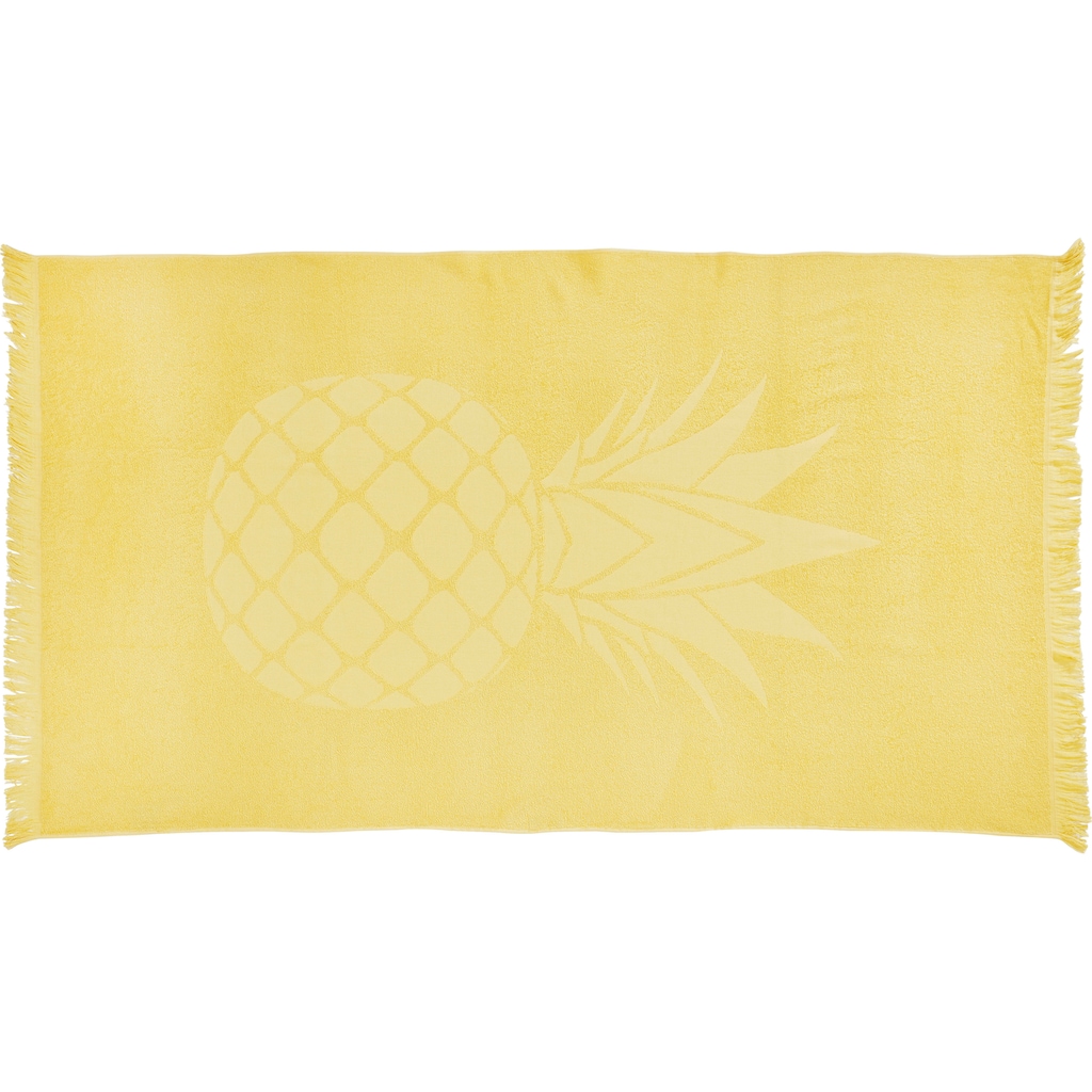 done.® Hamamtücher »Pineapple«, (1 St.), saugfähige Frottier-Innenseite, ideal als Sauna- oder Strandtuch