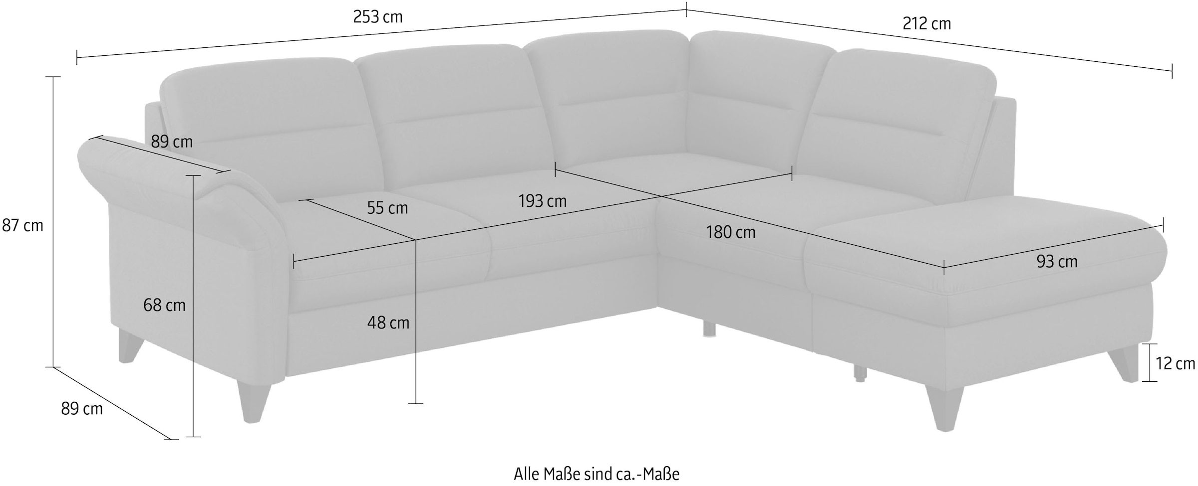 sit&more Ecksofa »Mellum L-Form«, Federkern, wahlweise mit Bettfunktion, Stauraum und Armteilfunktion