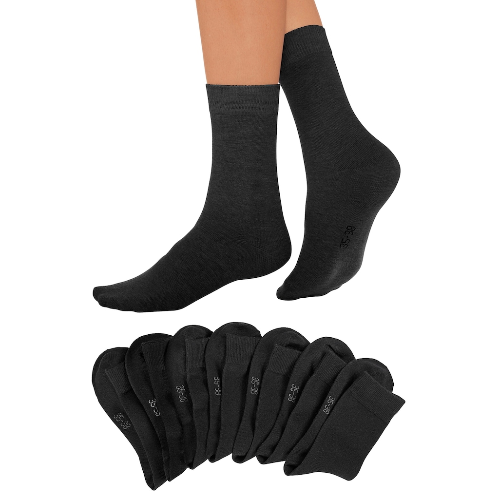 Lavana Basicsocken, (Set, 7 Paar), mit druckfreiem Bündchen