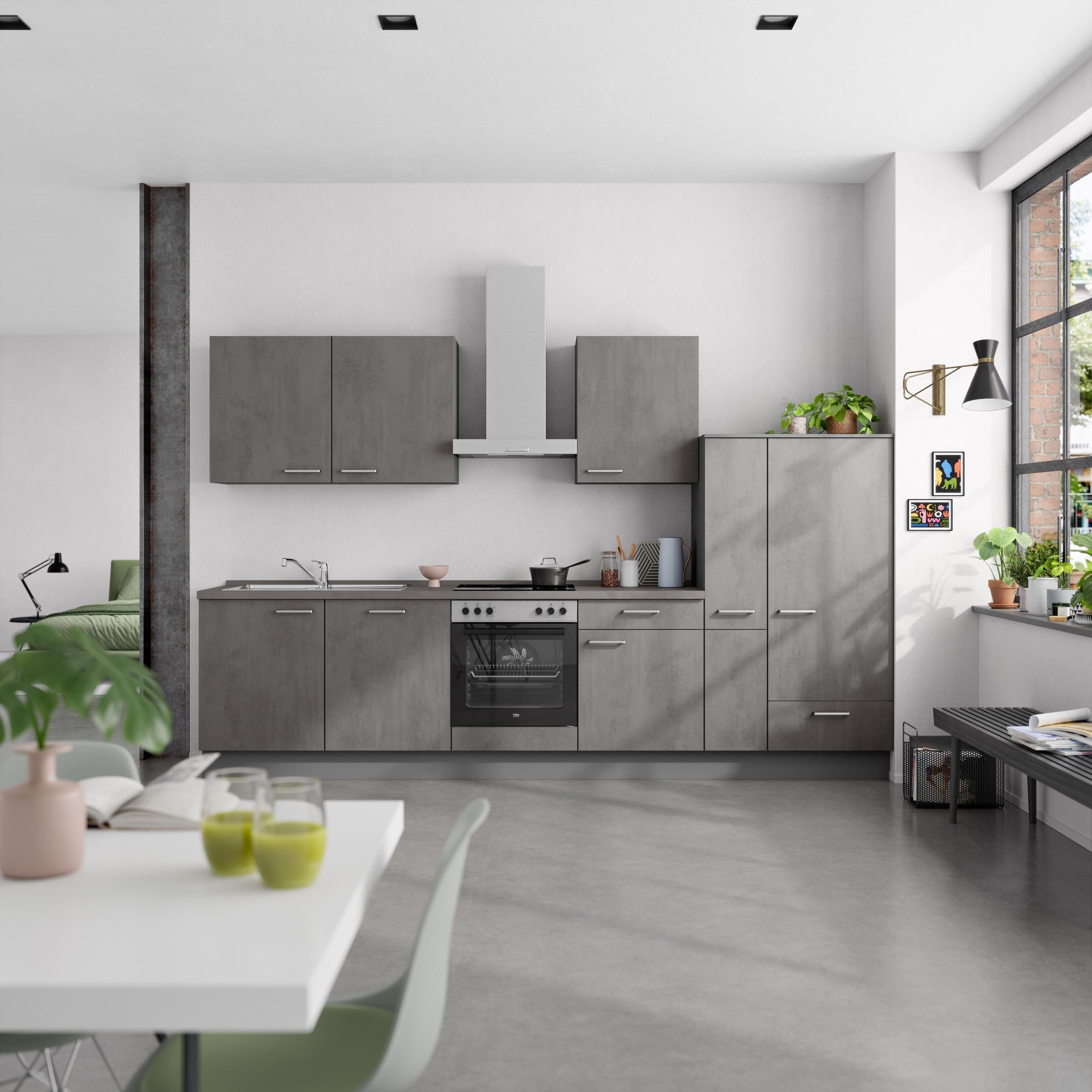 nobilia® Küchenzeile »"Riva I"« vormontiert, Ausrichtung wählbar, Breite 33 günstig online kaufen