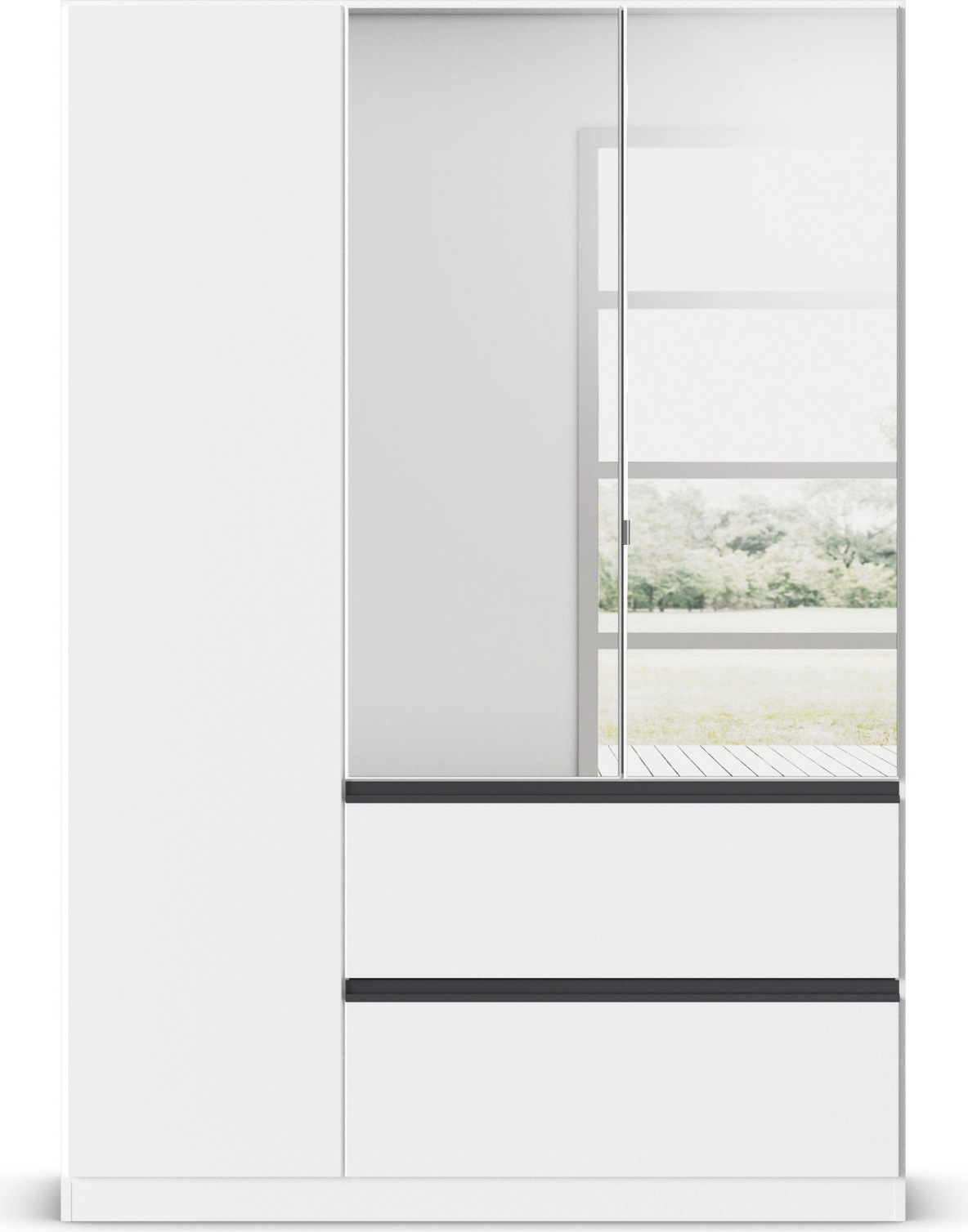 rauch Drehtürenschrank »Kleiderschrank Schrank Garderobe Wäscheschrank COSTA in 3 Breiten«, mit Spiegel, grifflose Front und Push-to-Open Funktion MADE IN GERMANY