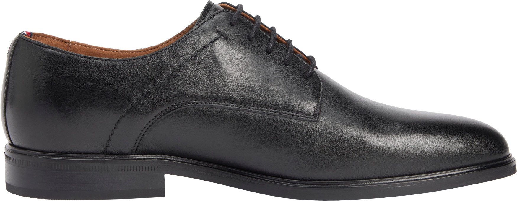 Tommy Hilfiger Schnürschuh »HILFIGER THUNIT LTH SHOE«, Blockabsatz, Businessschuh, Abendschuh in edlem Used Look