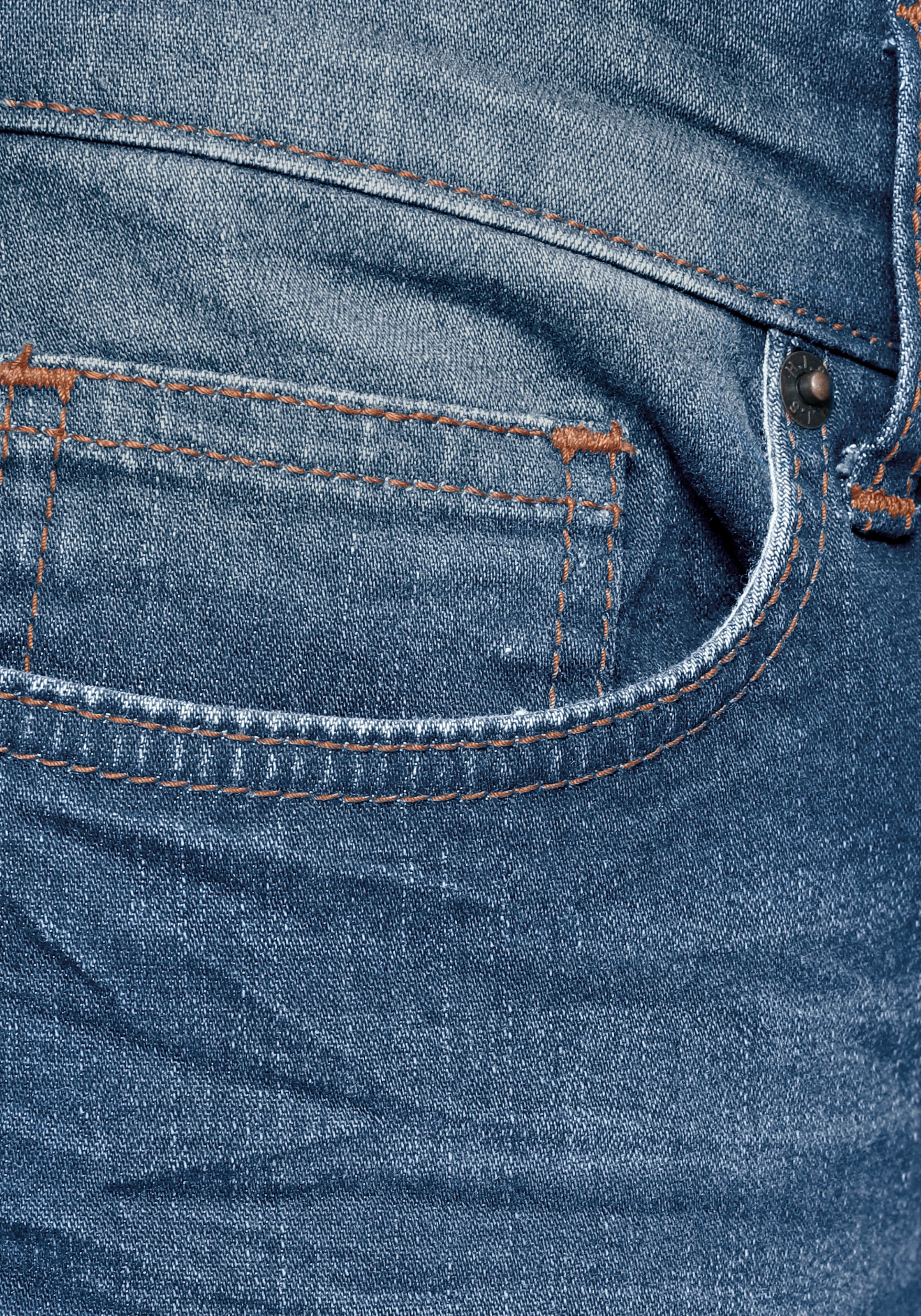 H.I.S Jeansbermudas »HANTZ«, (Set, 2 tlg., mit abnehmbarem Gürtel), gerader Beinschnitt, Used-Look mit Abriebeffekten