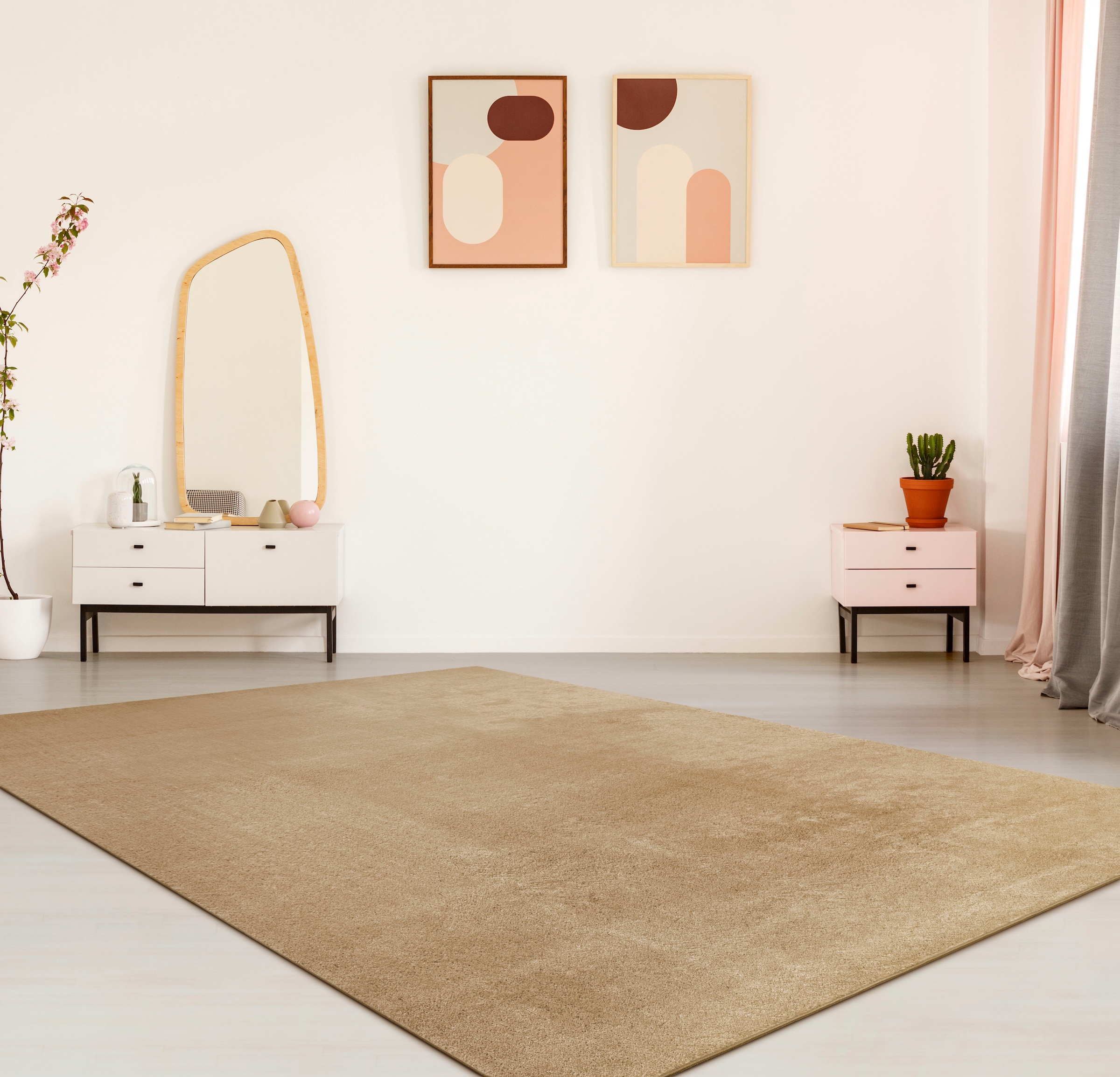 Paco Home Teppich »Cadiz 630«, rechteckig, 14 mm Höhe, Uni-Farben, besonders weich, waschbar, auch als Läufer erhältlich
