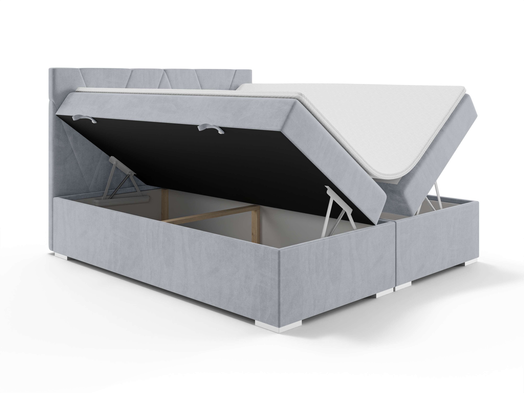 Places of Style Polsterbett »Liania mit Matratze und Topper, in 2 Breiten (160 und 180 cm)«, Boxspringbett mit Bettkasten, Matratze (BFK/TFK) und Topper