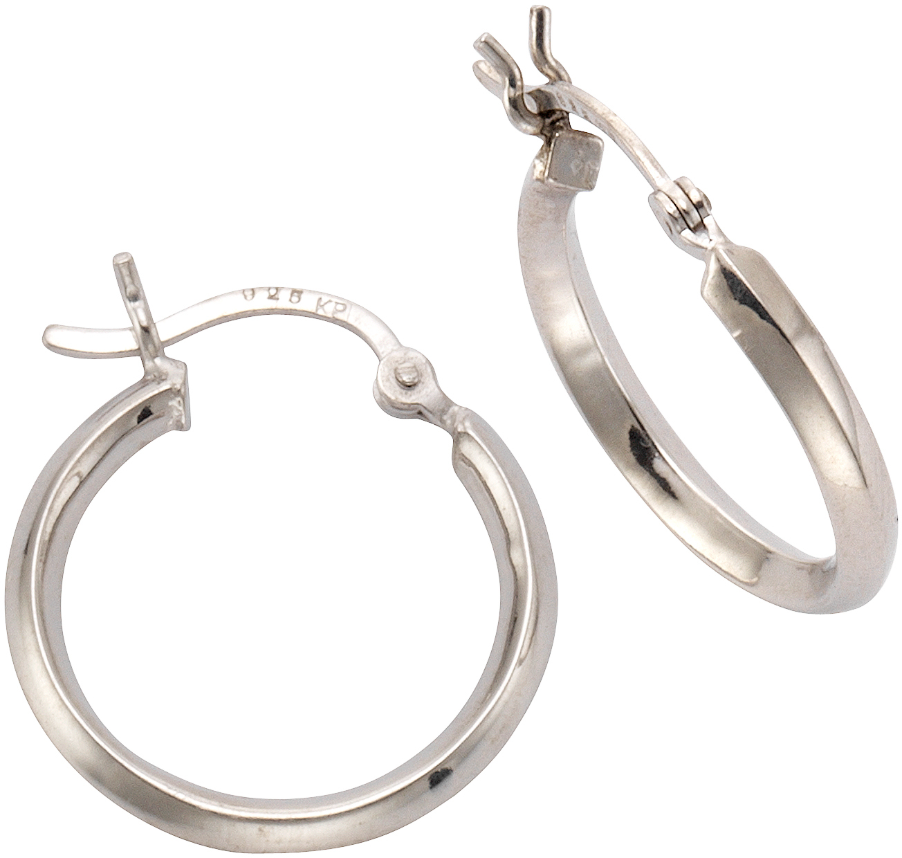 Paar Creolen »Schmuck Geschenk, Basic, glänzend, verschiedene Größen, Silber«