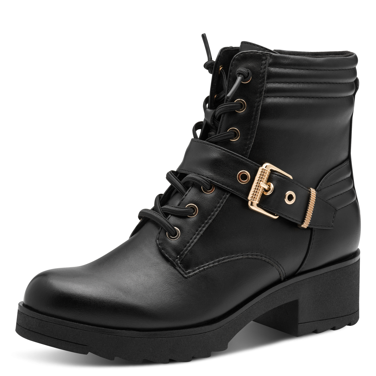 MARCO TOZZI Schnürstiefelette, Blockabsatz, Schnürboots, Herbstboots in veganer Verarbeitung