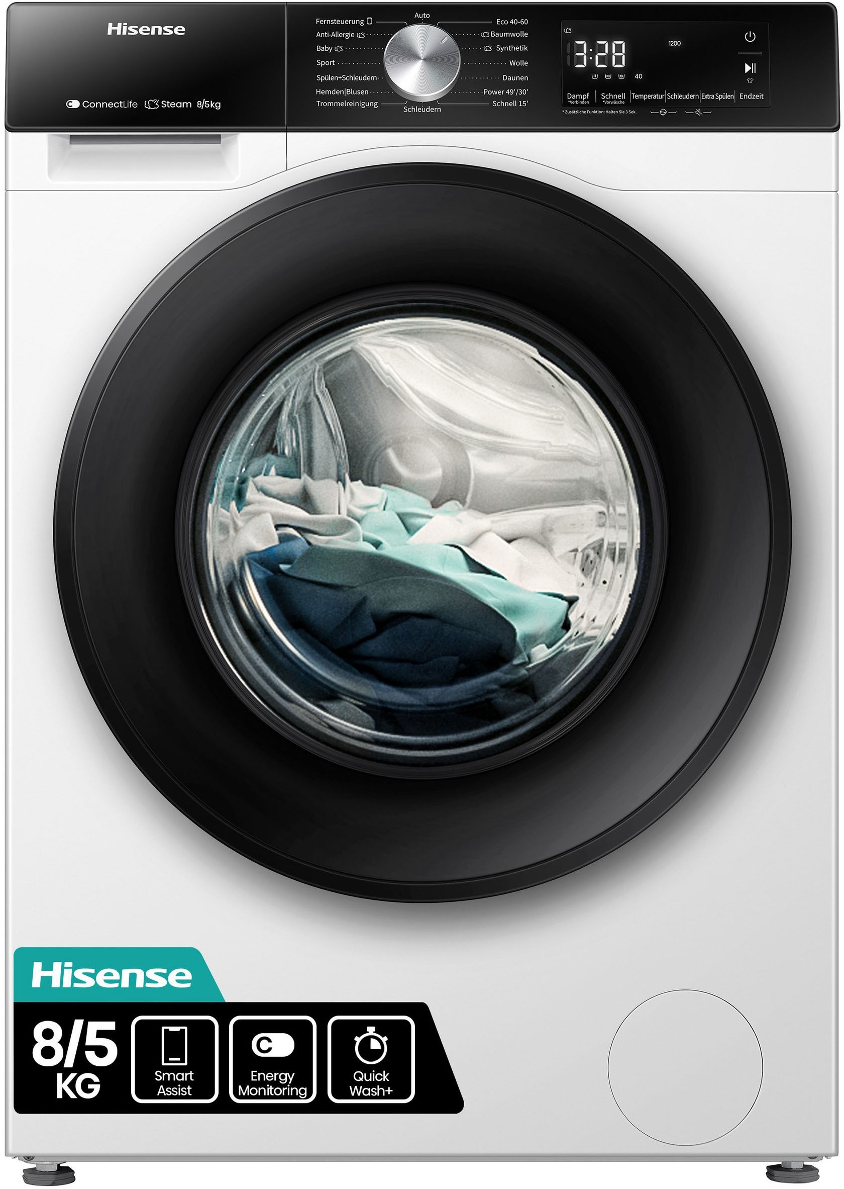 Hisense Waschtrockner »WD3S8043BB3« 3S Serie 8 kg /5 kg 72 dB(A)