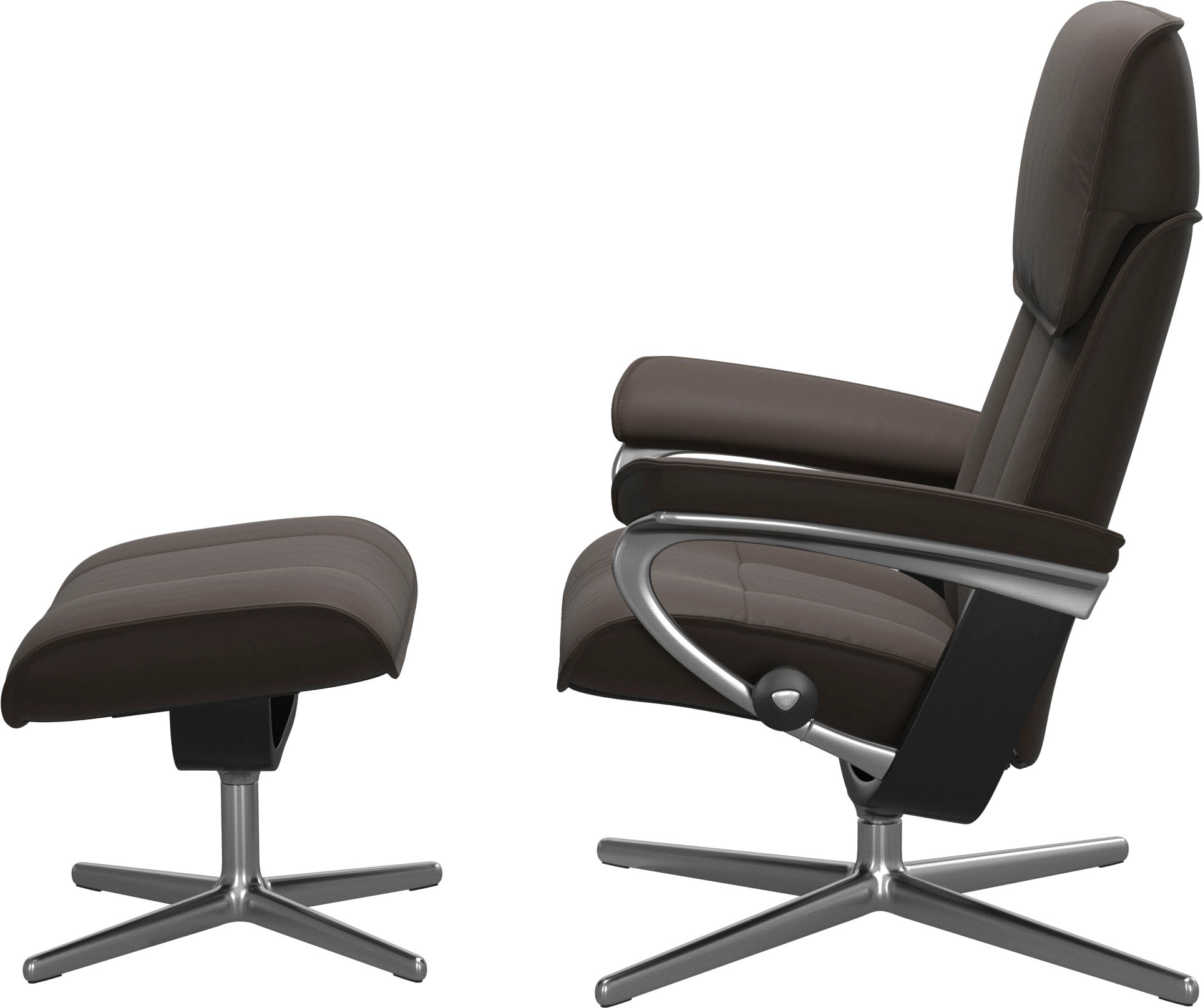 Stressless® Relaxsessel »Admiral«, (Set, Relaxsessel inkl. Hocker), mit Cross Base, Größe M & L, Holzakzent Schwarz