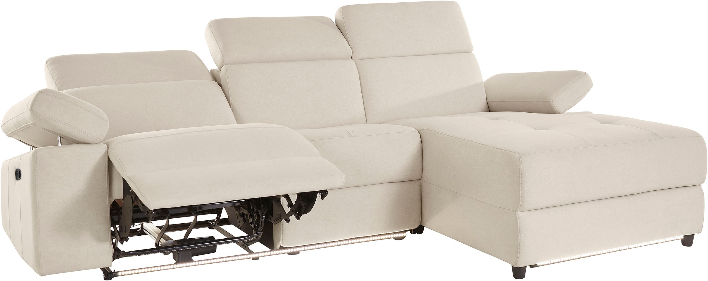 PLACES OF STYLE Ecksofa »Kilado, L-Form,« mit Relaxfunktion, verstellbarer Armlehne, Kopfteilverstellung