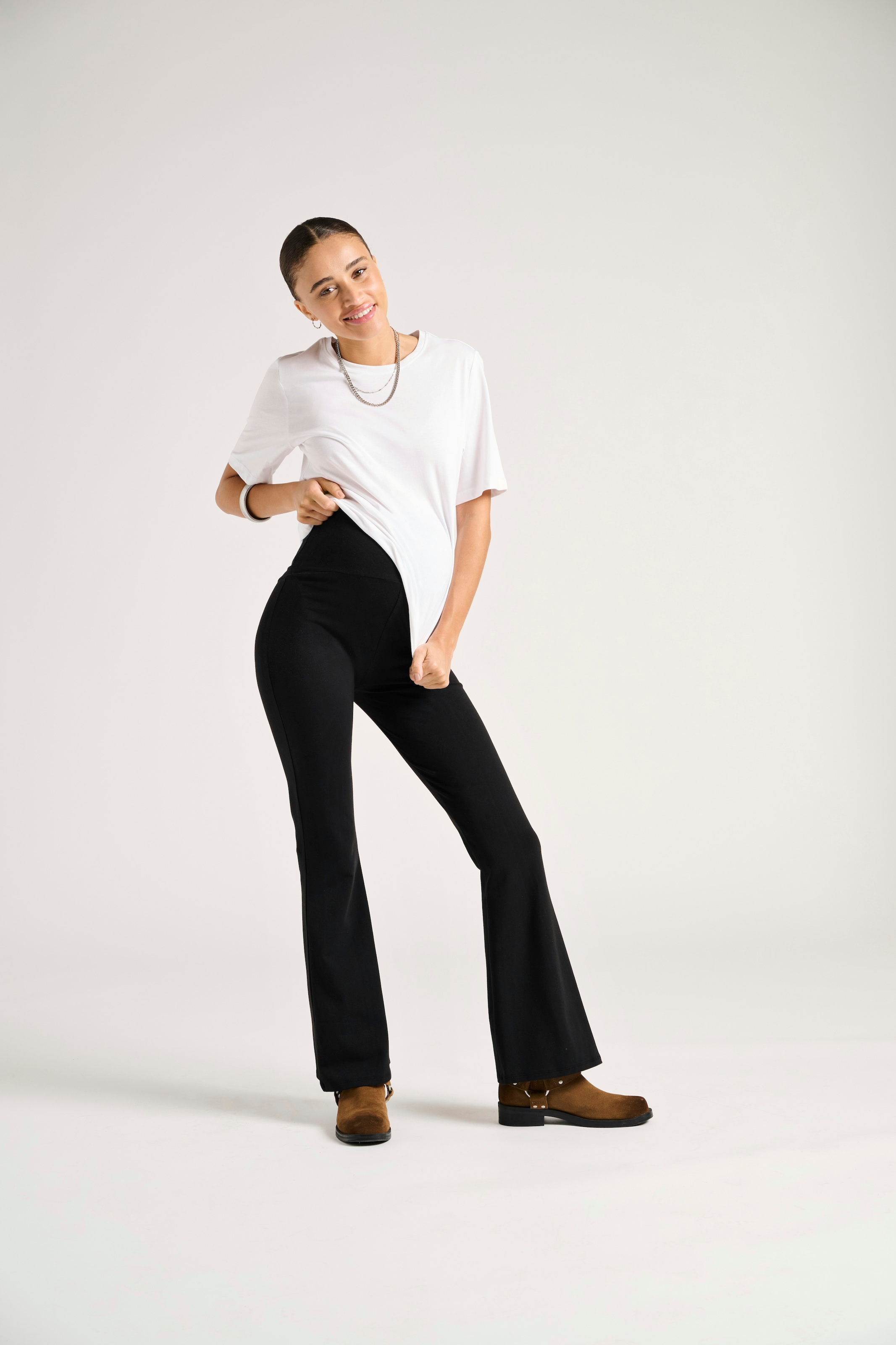 ONLY MATERNITY Umstandsleggings »OLMLOVELY LEO FLARED PANT 2-PACK NOOS«