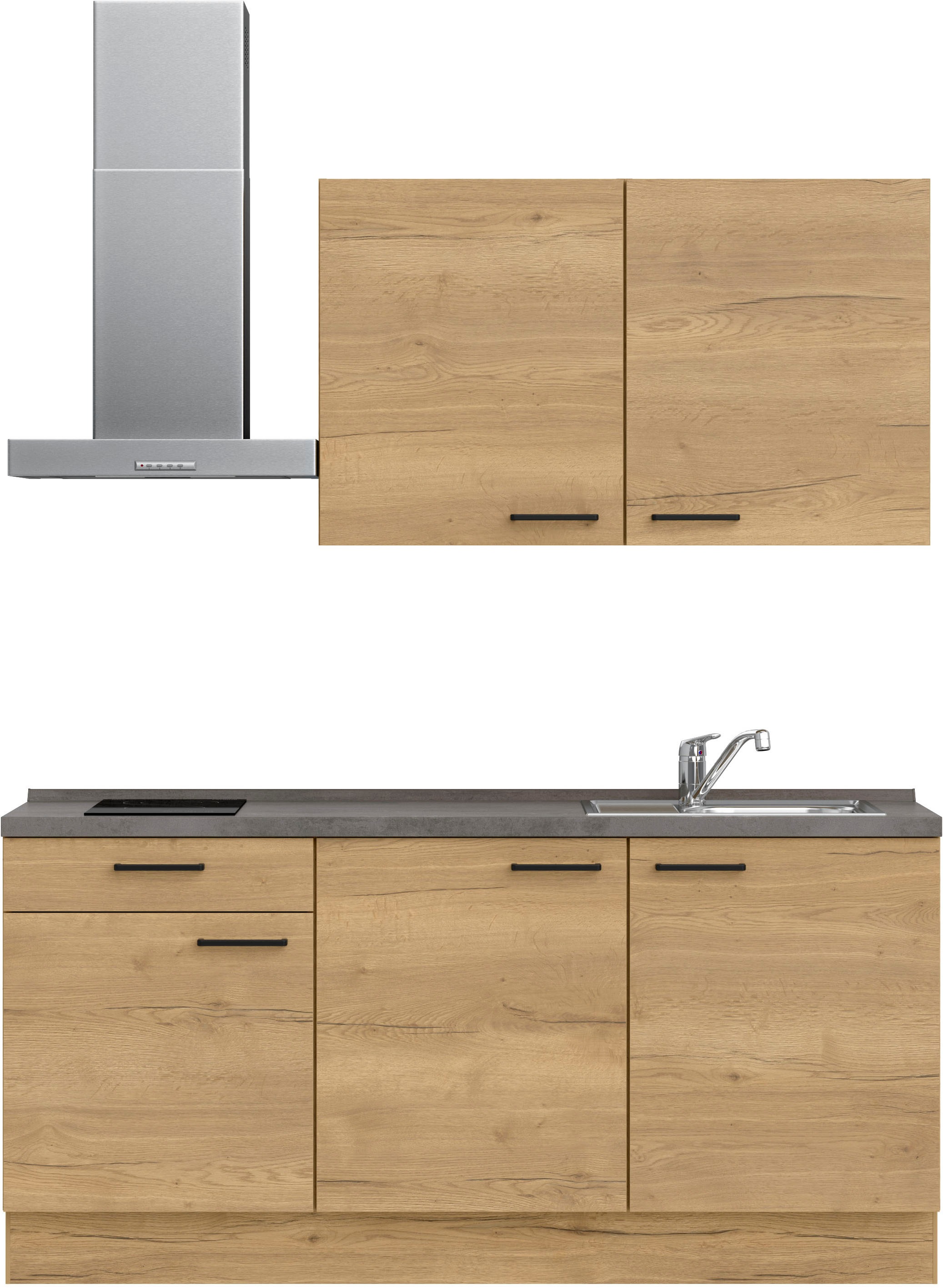 nobilia® Küchenzeile »"Structura I"« vormontiert, Ausrichtung wählbar, Breite 180 cm, wahlw. mit E-Geräten