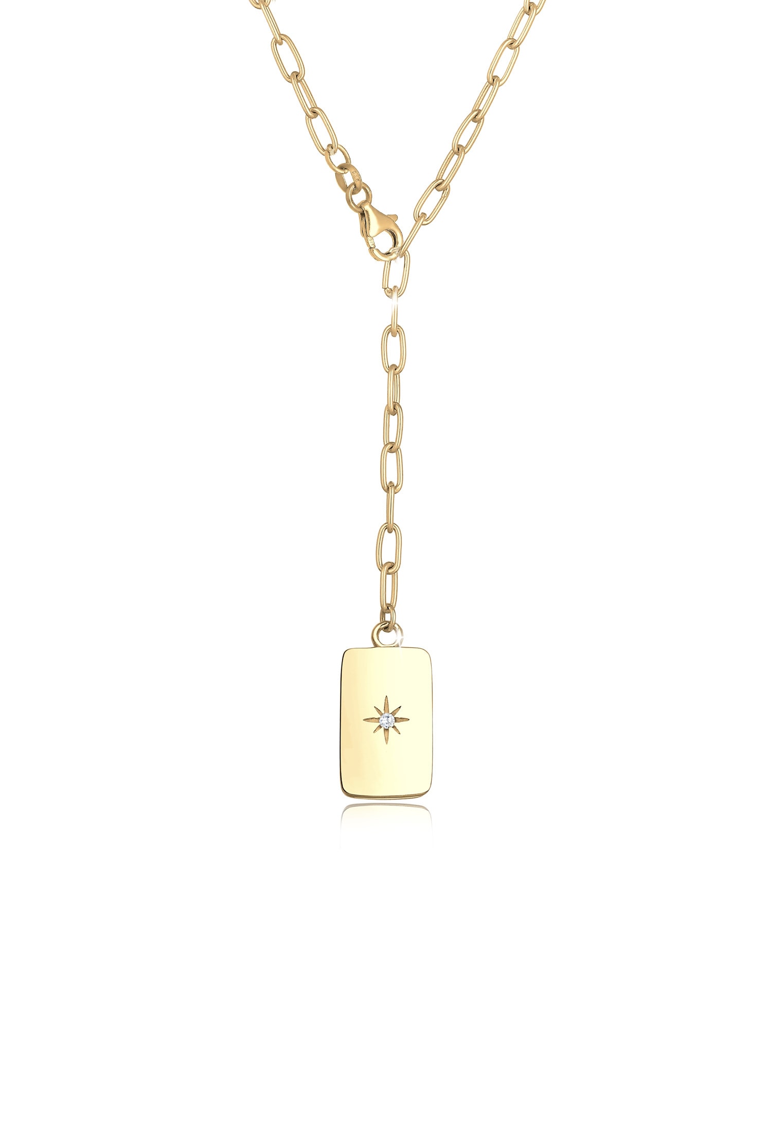 Elli Premium Collierkettchen »Y-kette Verstellbar Zirkonia Trend 925 Silber«