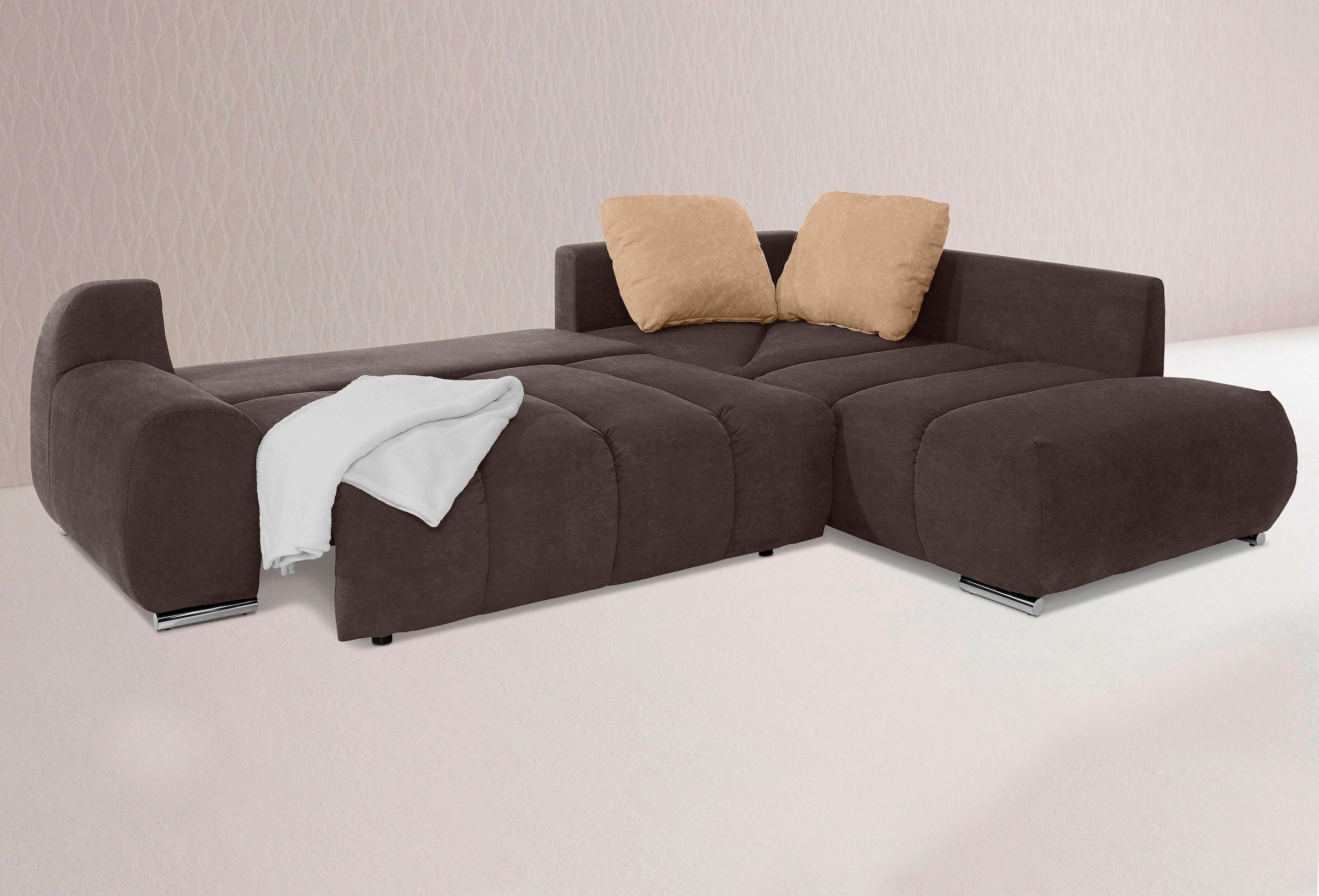 INOSIGN Ecksofa »Bono L-Form«, mit Ottomane, wahlweise mit Bettfunktion