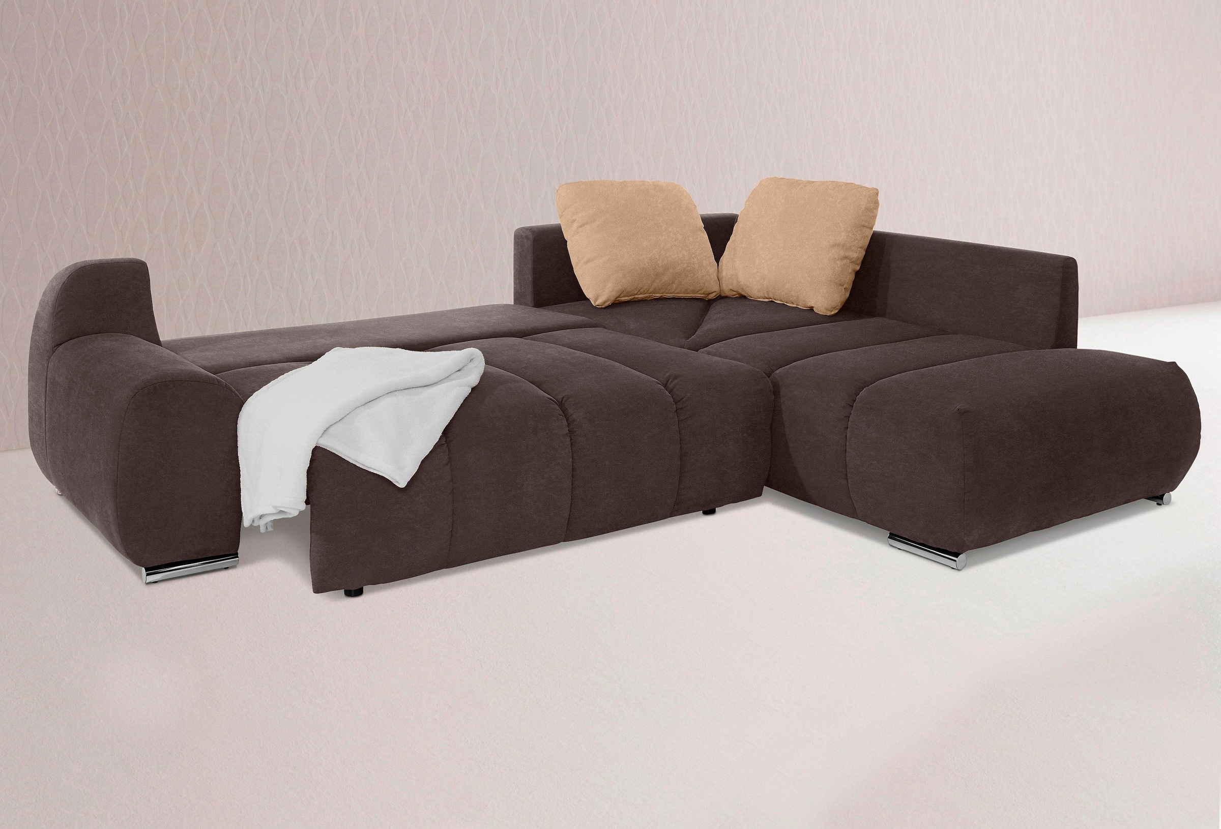 Home affaire Ecksofa »Bono L-Form« mit Ottomane, wahlweise mit Bettfunktion günstig online kaufen