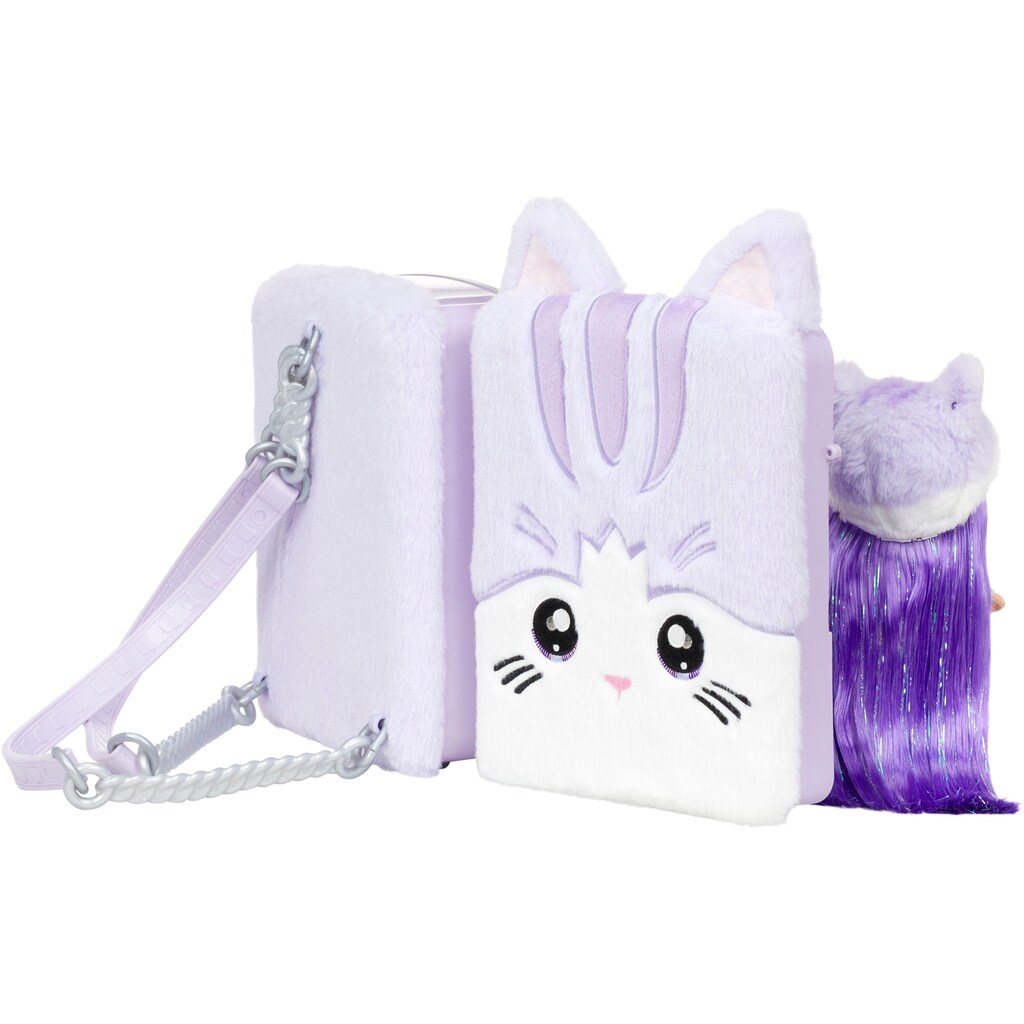 MGA ENTERTAINMENT Puppenbett »3in1 Backpack Bedroom Series 3 Playset - Lavender Kitty«, Inklusive Stoff-Modepuppe; Na! Na! Na! Surprise