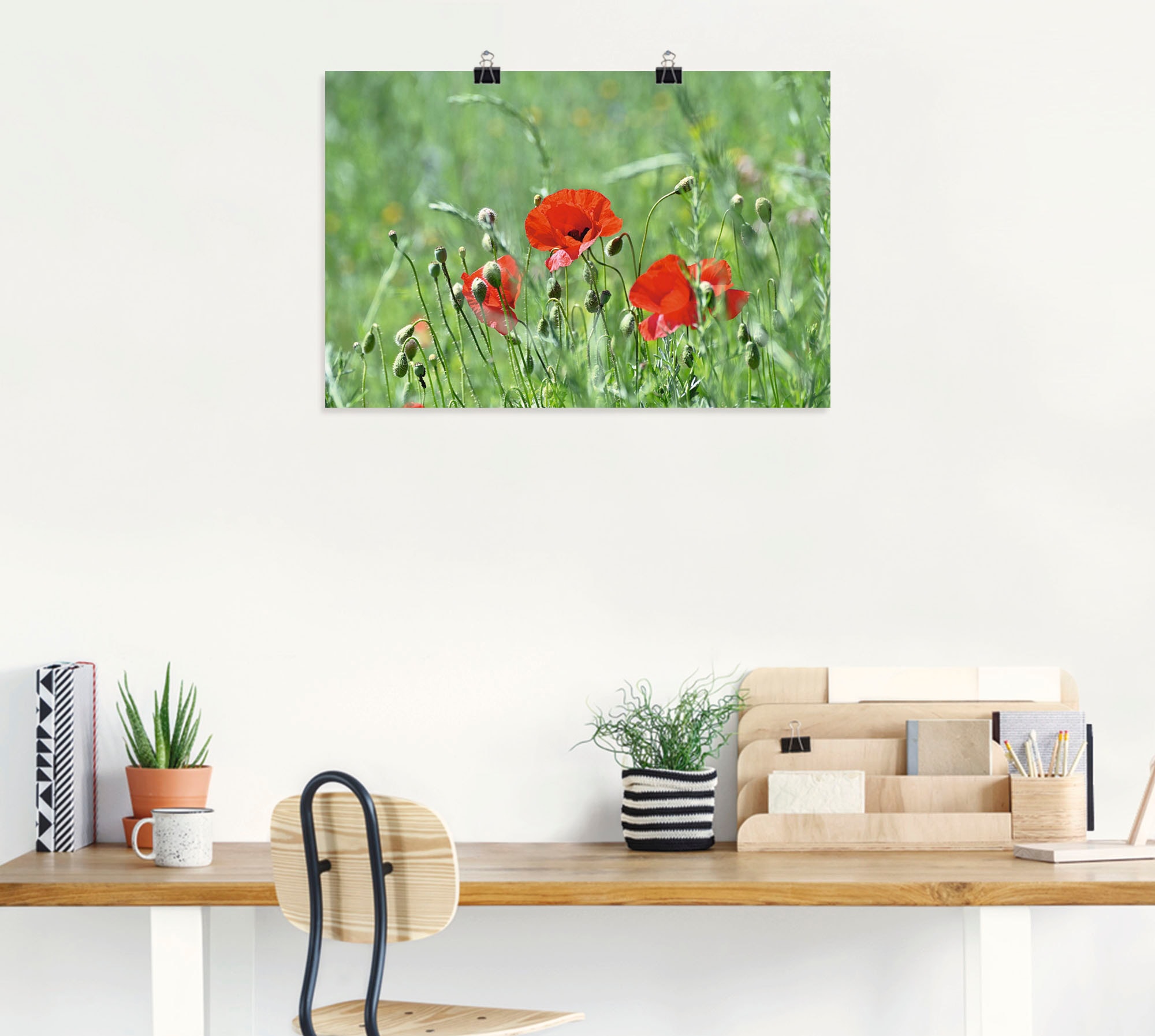 Artland Wandbild »Mohnblumen im Gras«, Blumenbilder, (1 St.), als Leinwandbild, Poster in verschied. Größen
