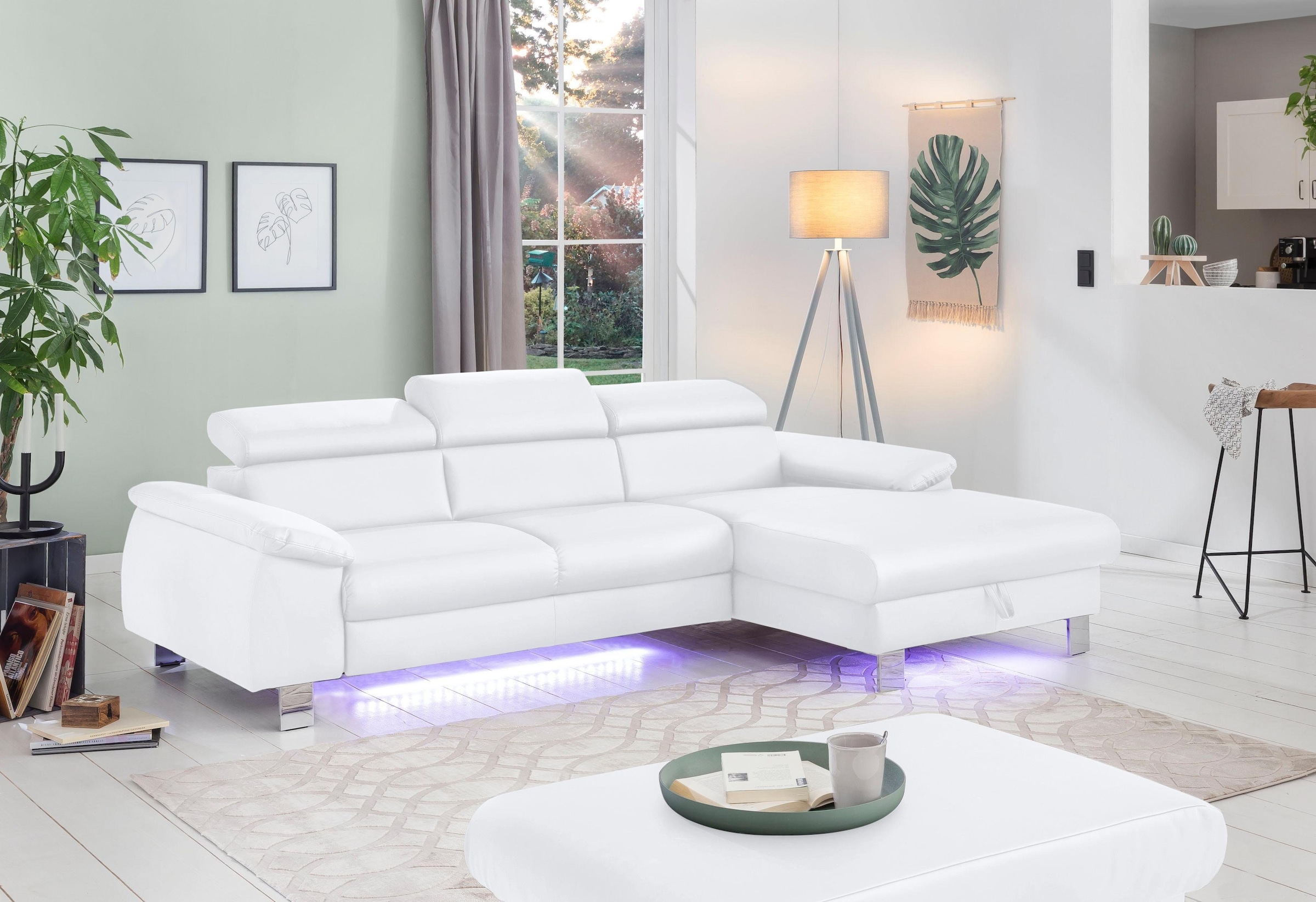COTTA Ecksofa »Komaris L-Form, B: 244 cm« mit Kopfteilverstellung, optional günstig online kaufen