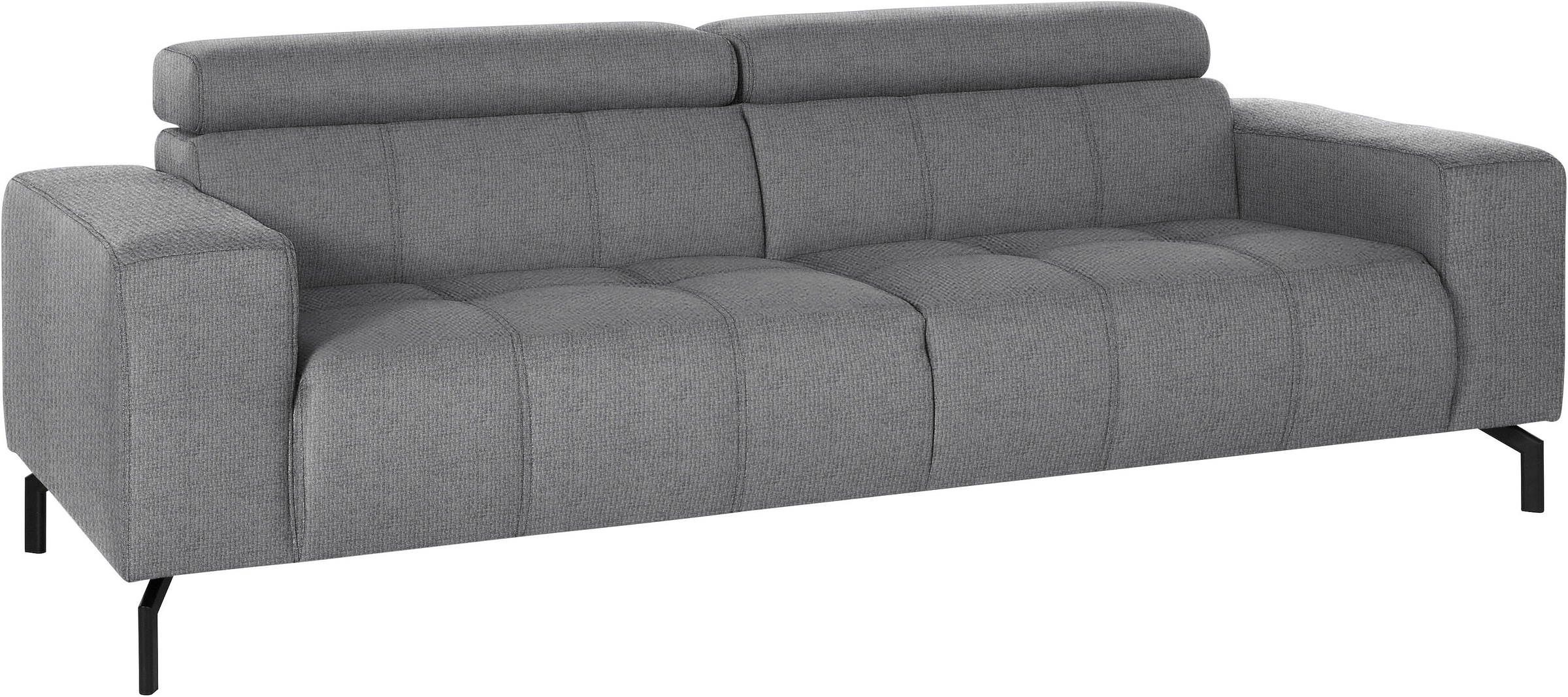 DOMO collection 2,5-Sitzer »Cunelli zeitlos und elegant, moderne Sitznähte als Designelement,«, wahlweise mit 6-fach verstellbaren Kopfteilen, fester Sitzkomfort