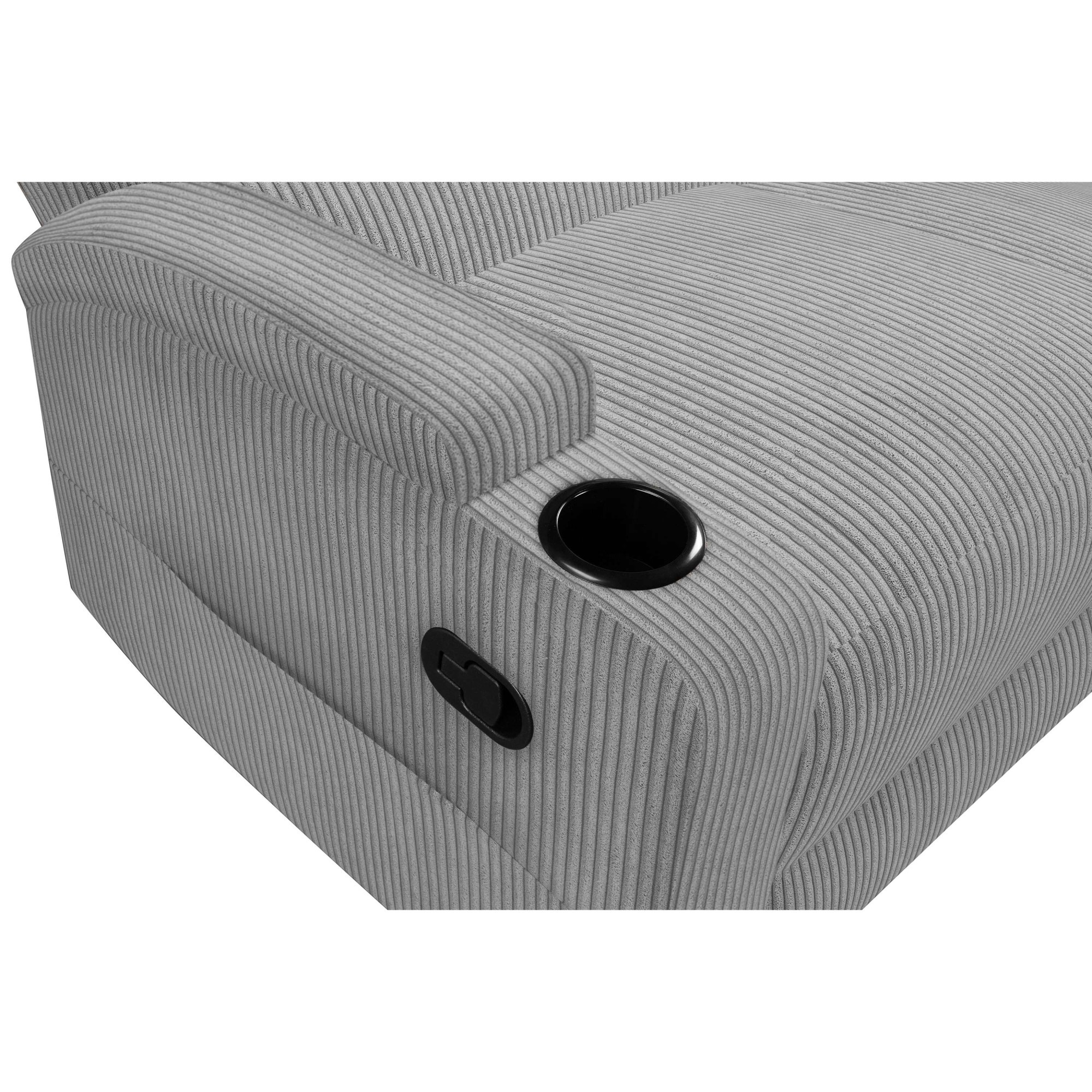 Home affaire Ecksofa »NAPORI Multimediasofa, 3er Kinosessel XXL, L-Form, Cord«, Kinosofa mit Relaxfunktion, Getränkehalter, Staufach und Staukasten
