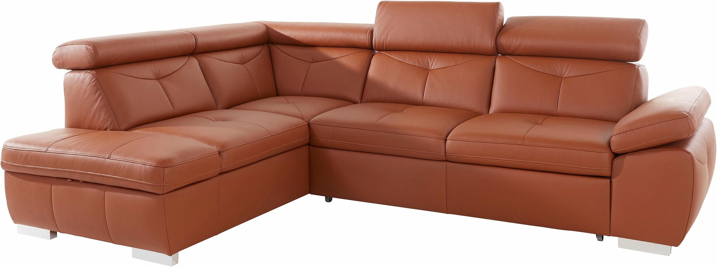 exxpo - sofa fashion Ecksofa »Spring, super bequem und komfortabel mit Armteil- und Kopfteilfunktion«, wahlweise mit Bettfunktion und Bettkasten, L-Form
